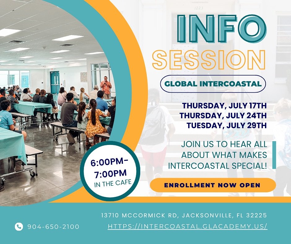 ✨ Curious about what makes Global Intercoastal so special?
Join us for one of our upcoming Info Sessions to learn more about our programs, community, and what sets us apart! 🏫💬
📅 Dates:
▪️ Thursday, July 17th
▪️ Thursday, July 24th
▪️ Tuesday, Ju