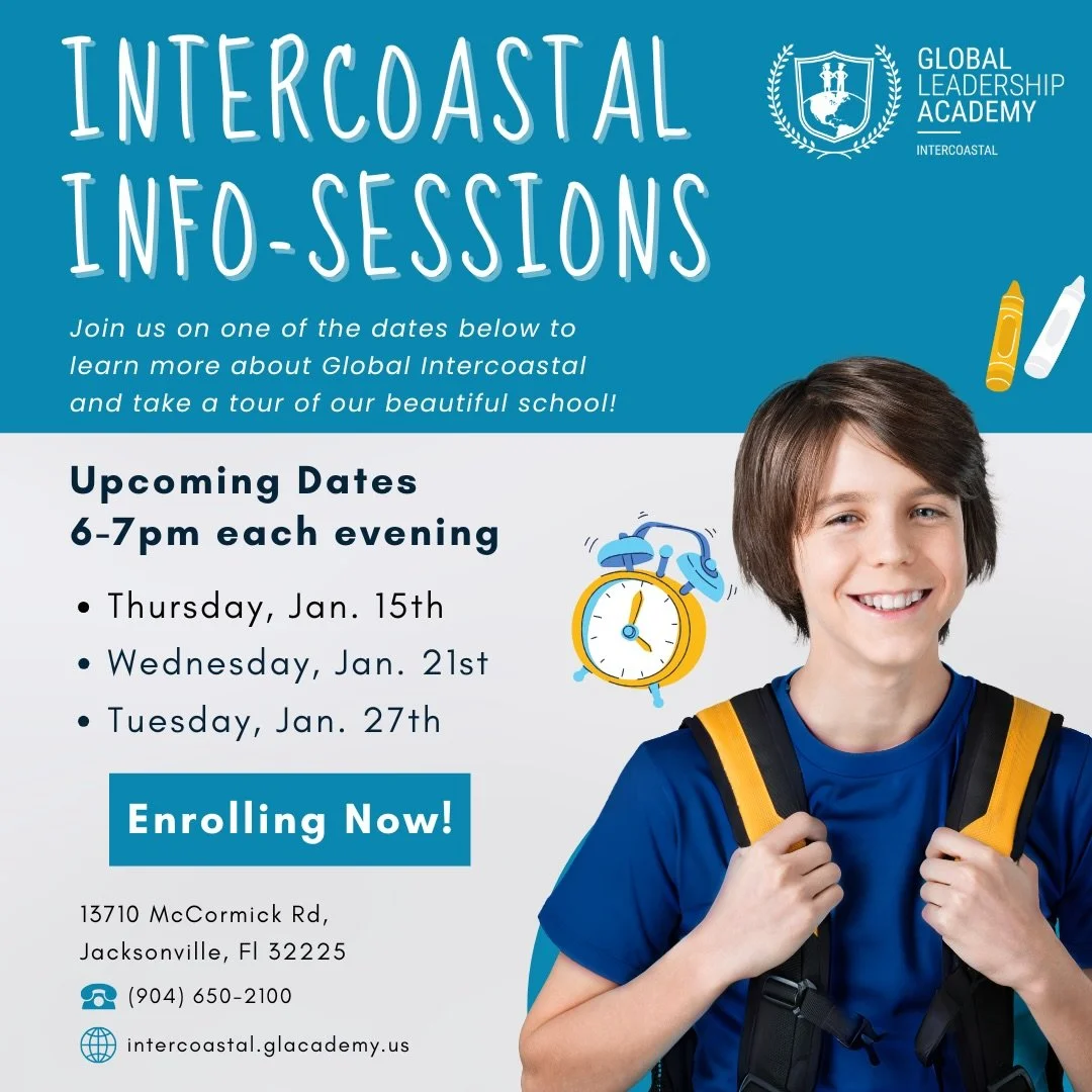 ✨ Curious about Intercoastal? Come see it for yourself! ✨

We&rsquo;re hosting Info-Sessions for families interested in the 2026&ndash;2027 school year, and we&rsquo;d love to meet you! Join us for a campus tour, learn more about our academic program
