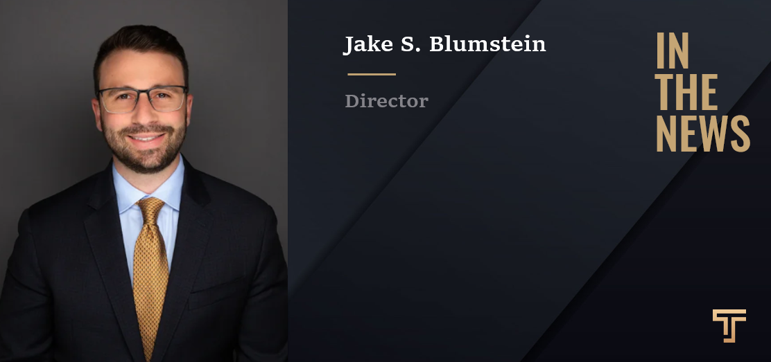 Tripp Scott's Jake Blumstein Receives Award from The Friendship Circle