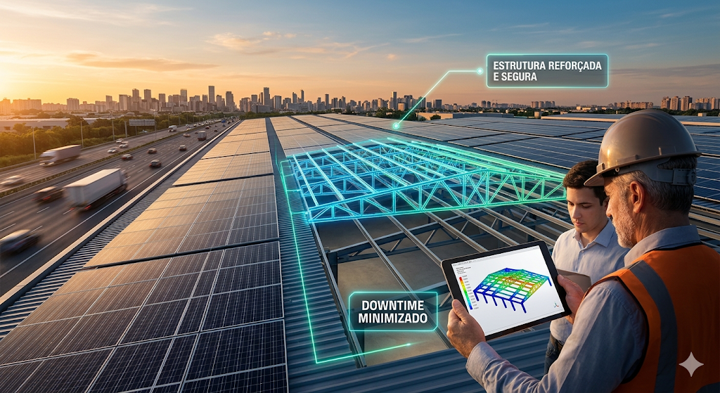 Aprovação e Segurabilidade: O Projeto de Reforço Metálico para Rooftops Solares