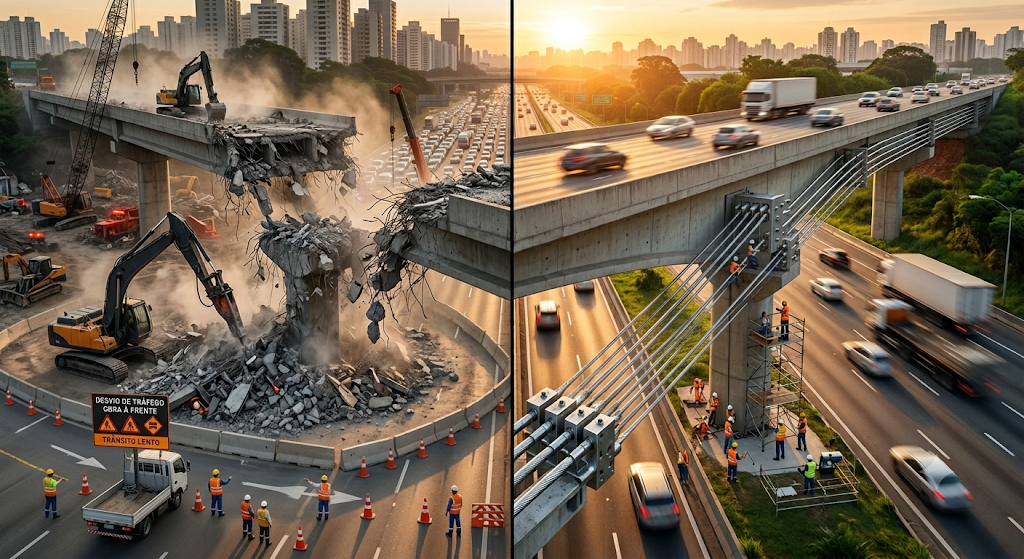 O Envelhecimento da Infraestrutura Rodoviária: Quando o Reforço Estrutural de Viadutos Supera a Reconstrução