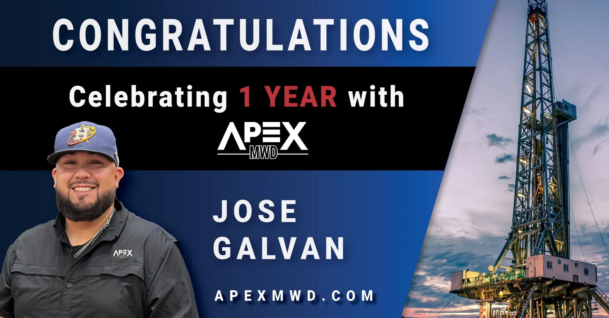 Celebrating One Year with Apex MWD – Jose Galvan