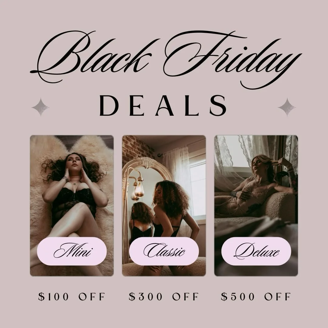 Black Friday Deals are LIVE! Promo ends Sunday at midnight. Restrictions apply. 

Sessions booked with this promotion can be scheduled February 2026 through December 2026 only.

Check out my stories for more details or send me a DM.