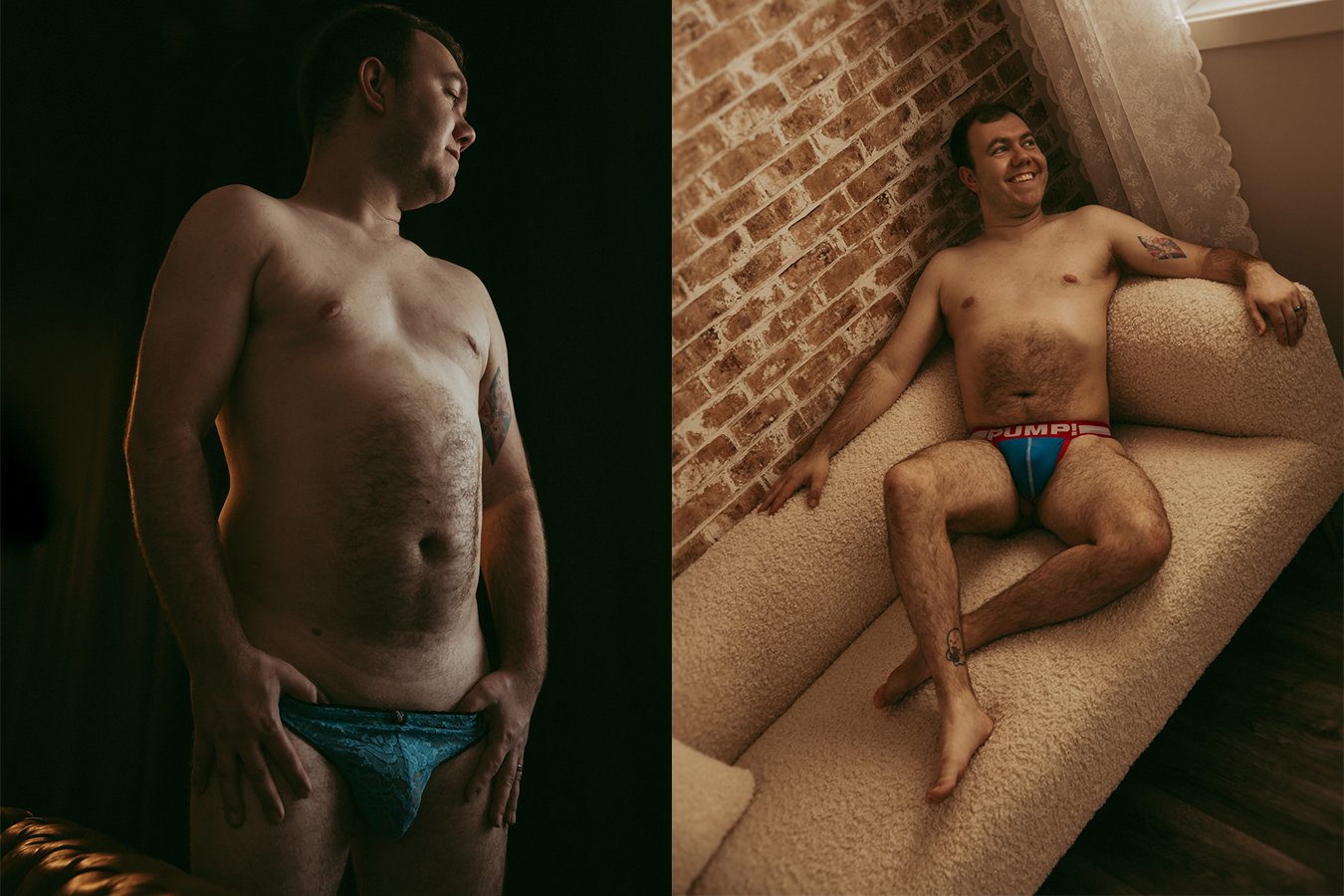 Man photographed during his boudoir session at Calie Brianna Boudoir in Edmonton