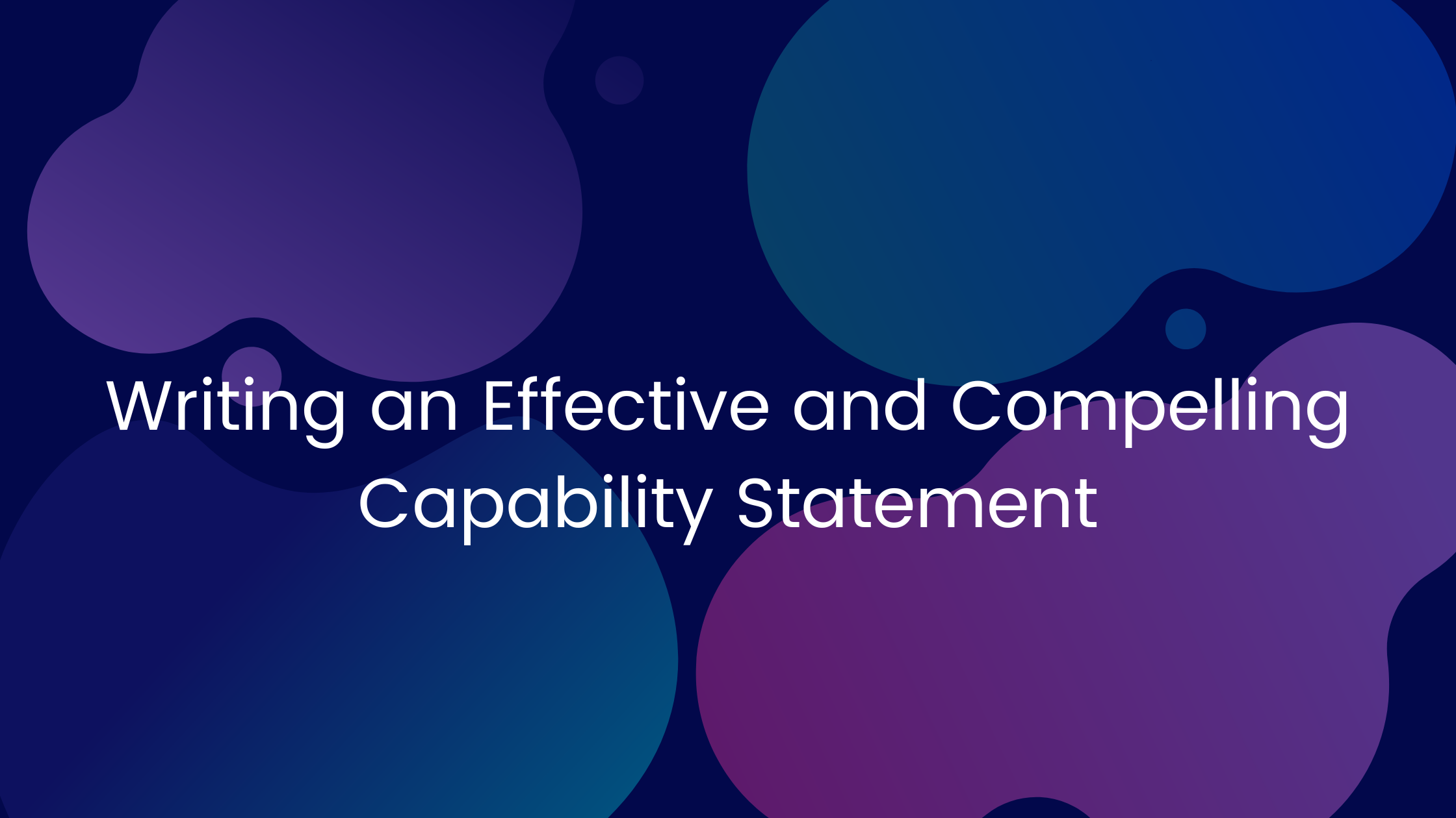 Writing a Capability Statement for Government Contracts