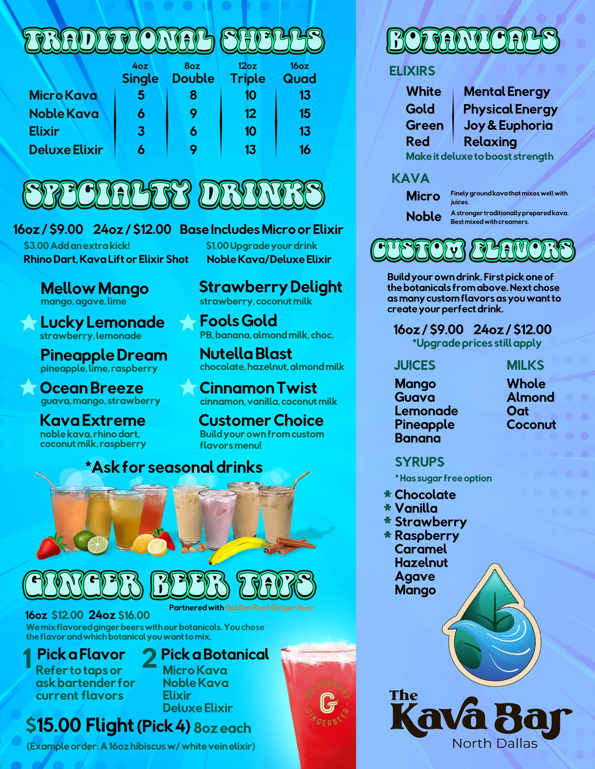 Kava Bar La & Botanical Lounge Menu 1 — The Kava Bar