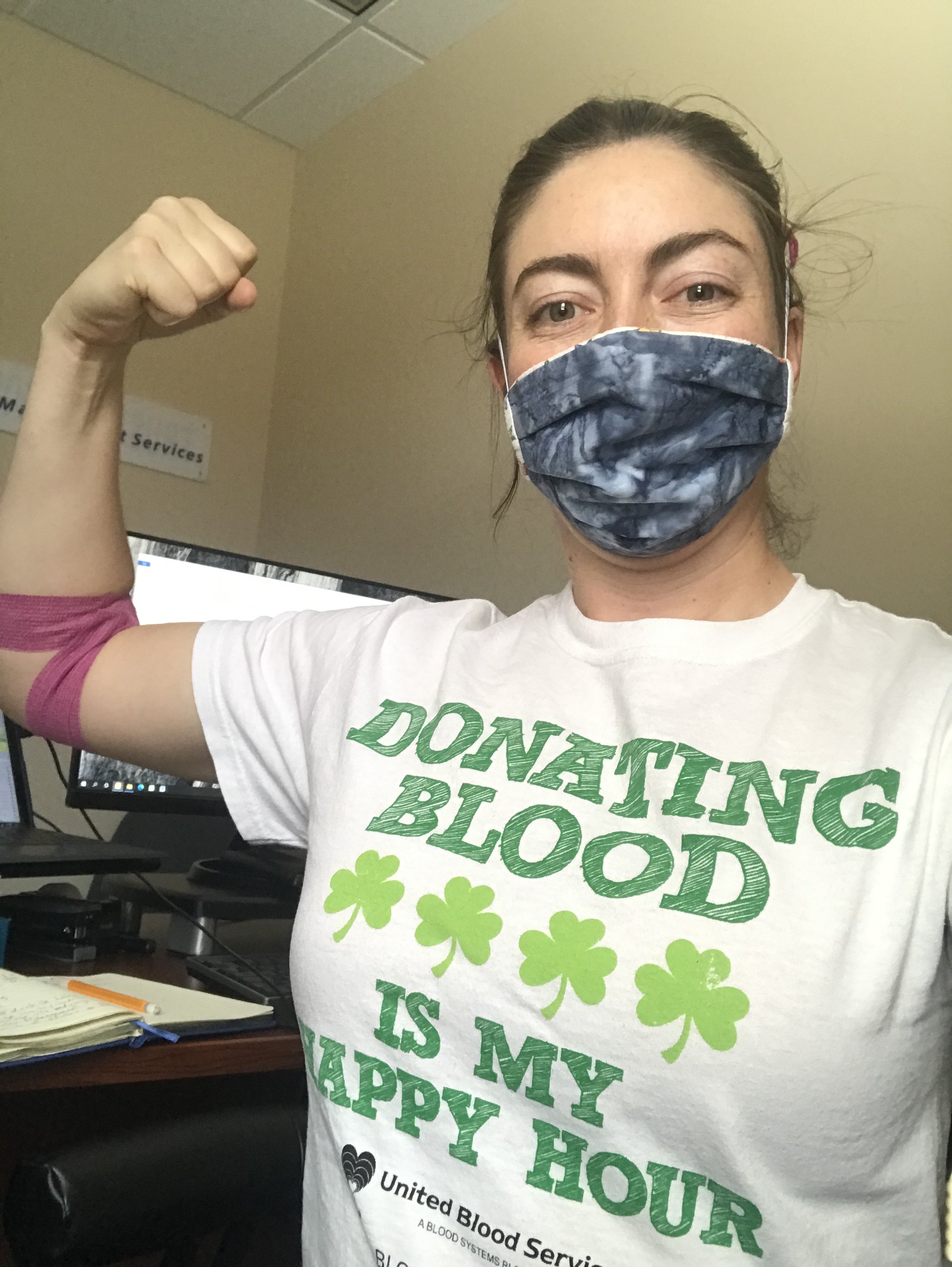 Danielle donating blood