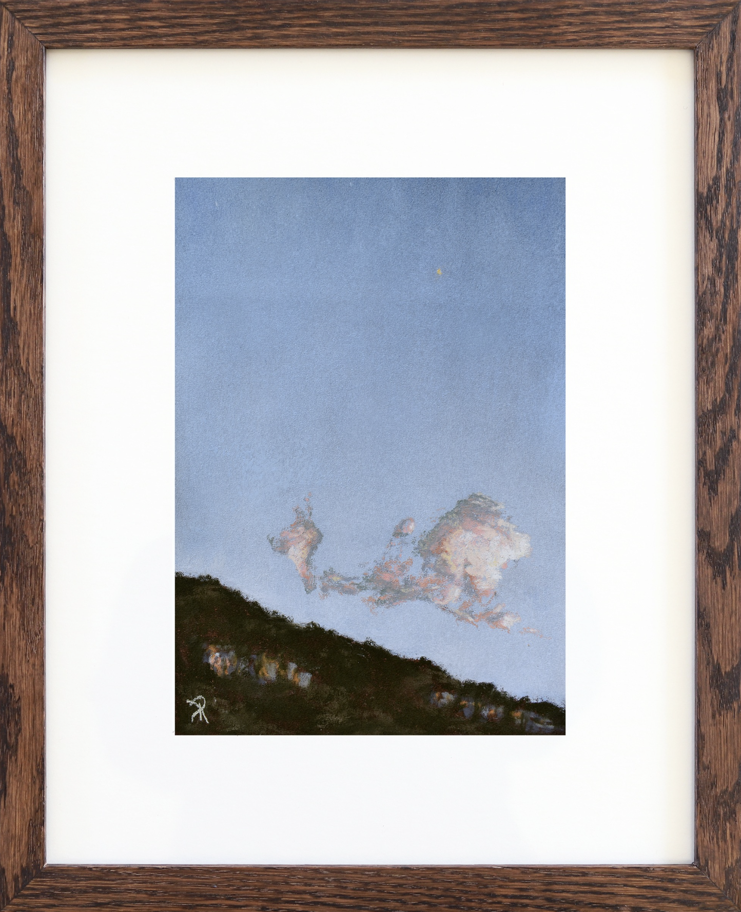 Morning Star and Cloud, 2024
Soft Pastel on 340gsm watercolour paper
Image: 24x17cm, Frame: 39x32cm
(sold)