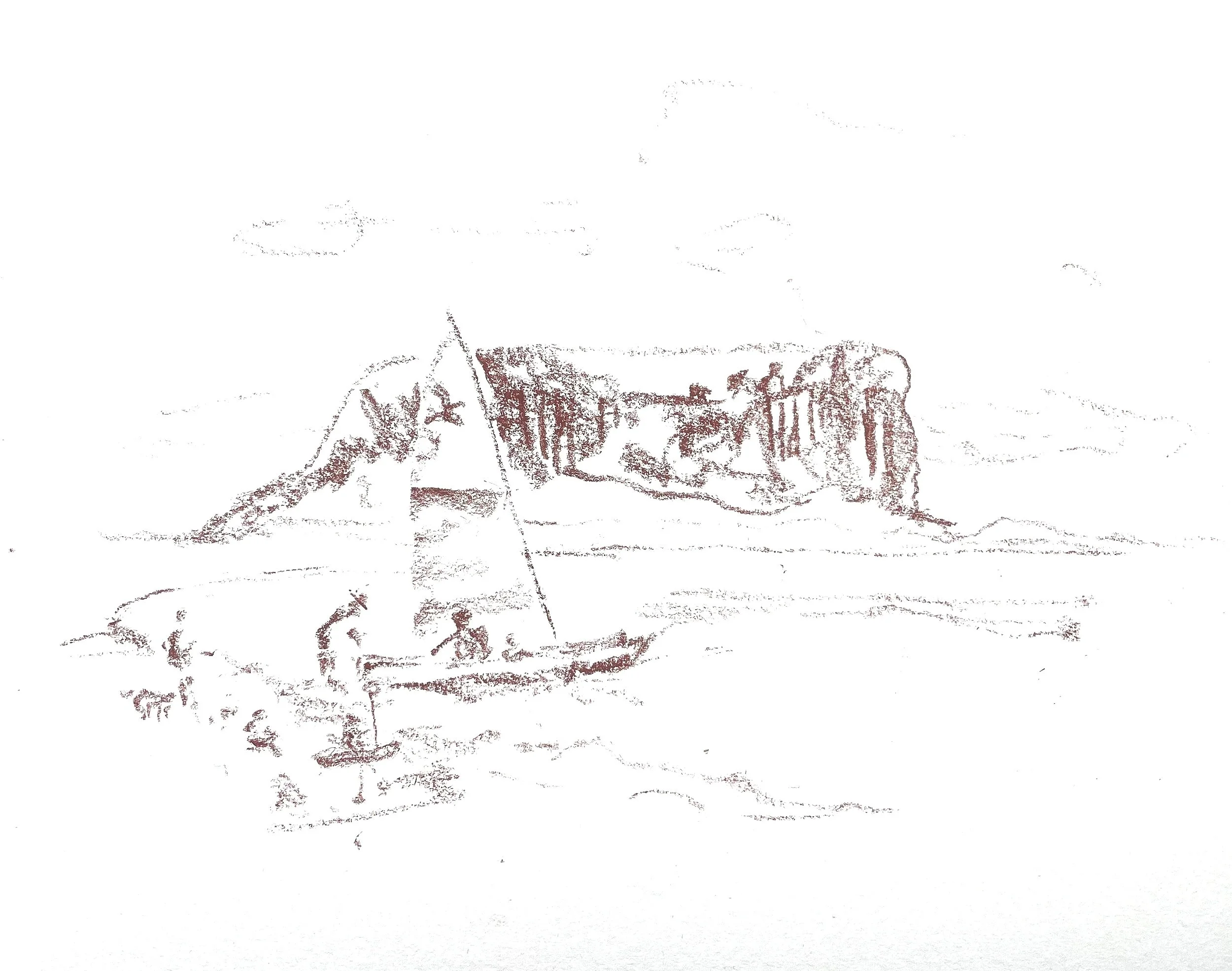 Sailing Tatlows beach south of Stanley