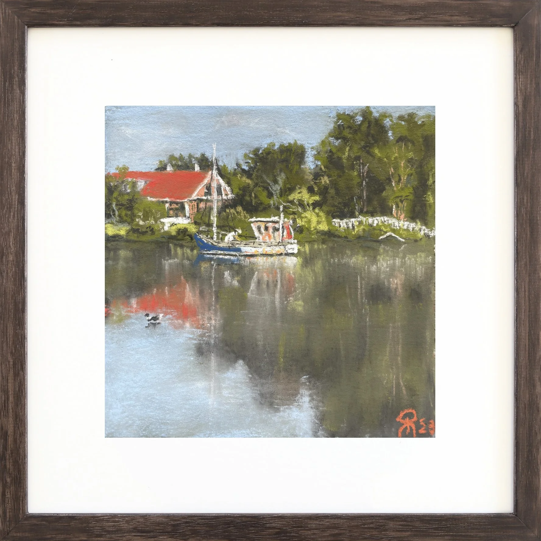 Steady Water | 2023
Soft Pastel on 340gsm watercolour paper
Image: 17cmx17cm, Frame: 32cmx32cm
$290 AUD  (Framed)
Enquire to purchase