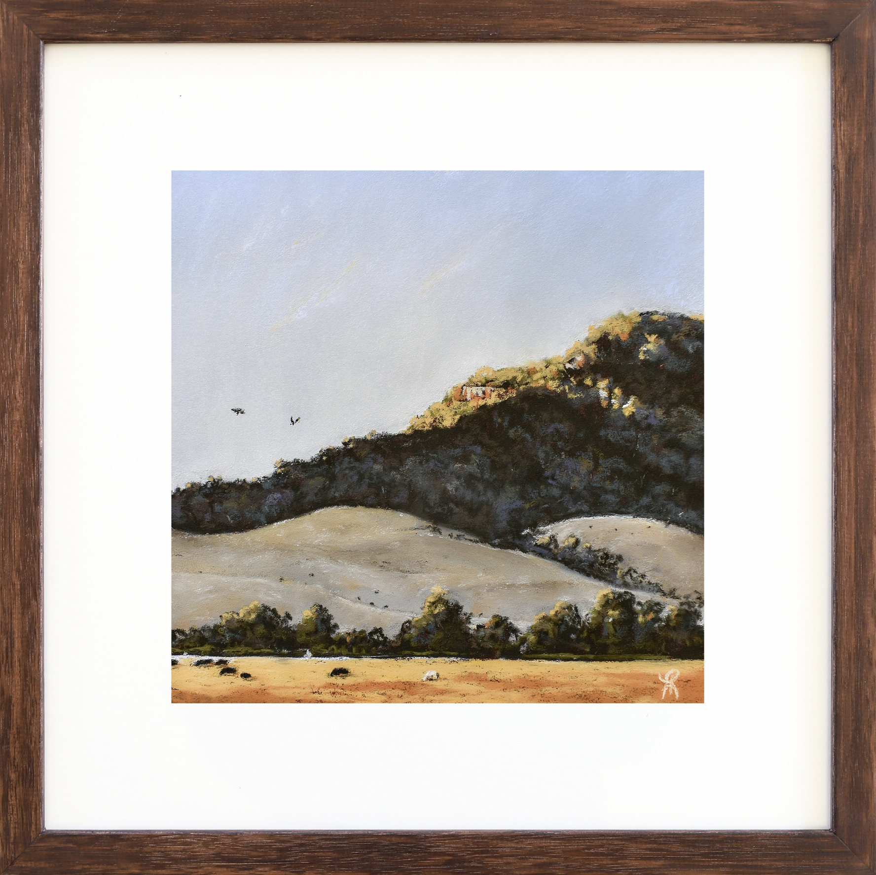 Morning Graze, 2024
Soft Pastel on 340gsm watercolour paper
Image: 24x24cm, Frame: 39x39cm
(sold)
