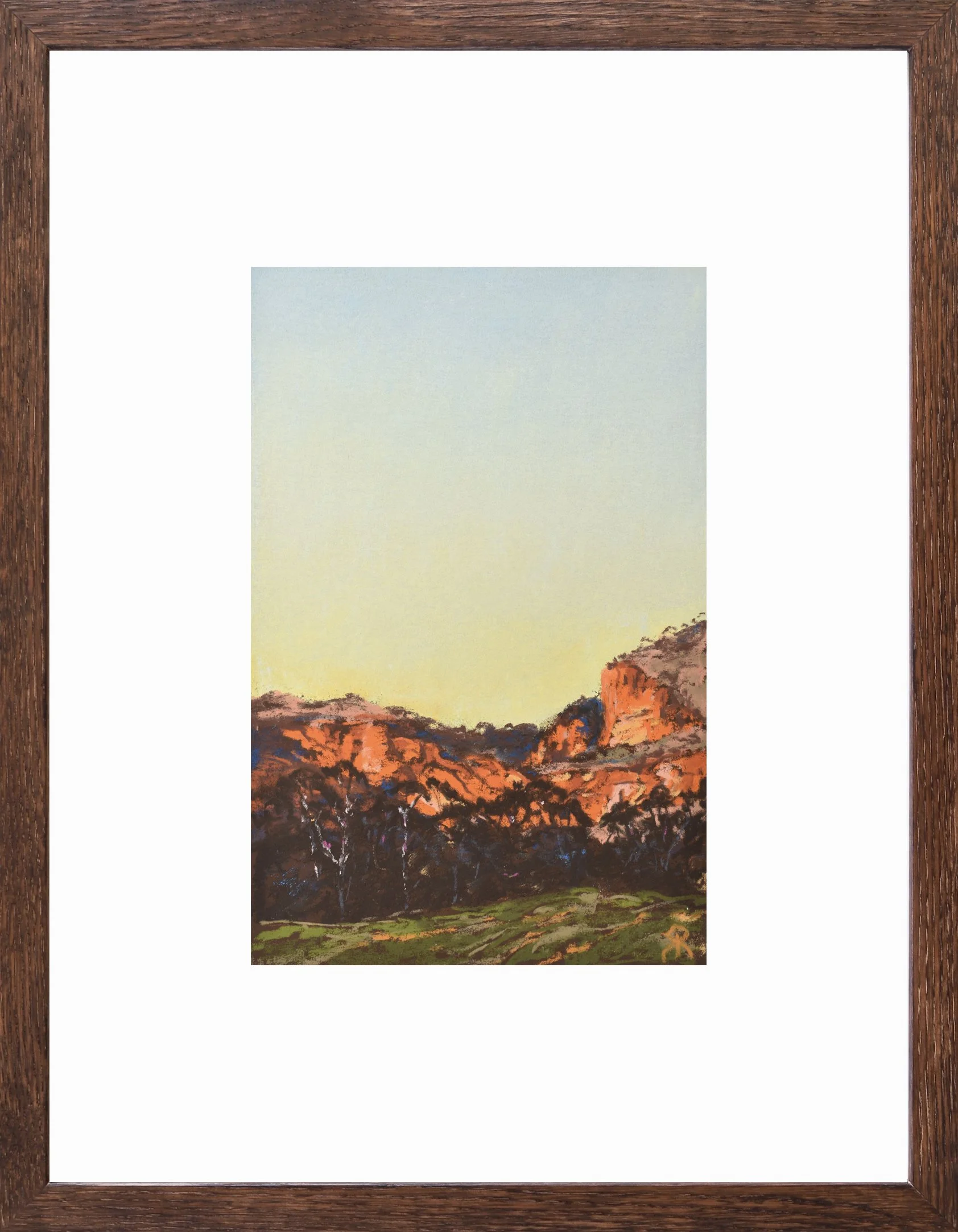 Moments of Orange | 2025
Soft Pastel on 340gsm watercolour paper
Image: 14.5x22cm, Frame: 31.5x39cm
$580 AUD, framed under Ultravue UV70 glass - Available via The Corner Store Gallery