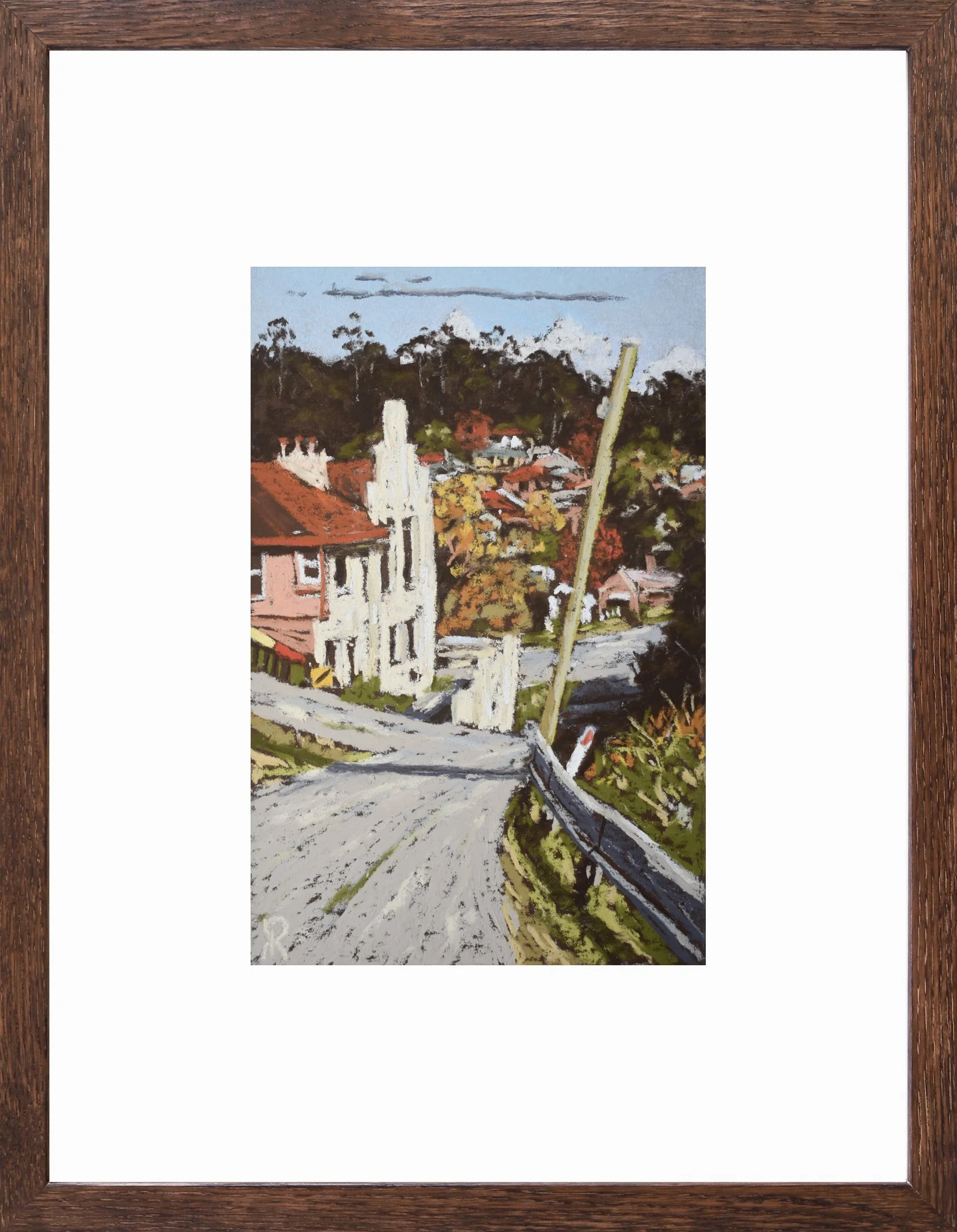 Down the Way | 2025
Soft Pastel on 340gsm watercolour paper
Image: 14.5x22cm, Frame: 31.5x39cm
(sold)