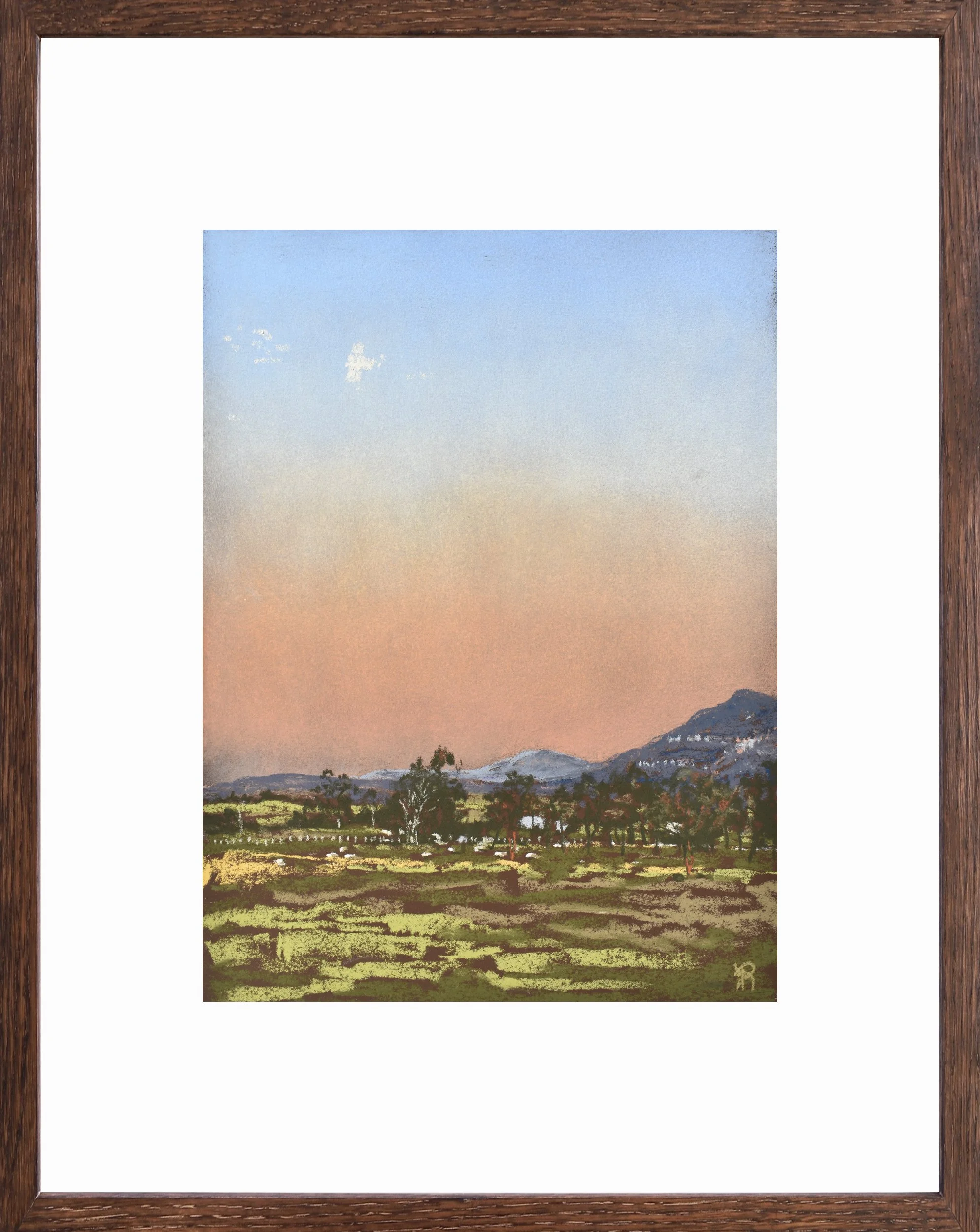 Day's Edge | 2025
Soft Pastel on 340gsm watercolour paper
Image: 22x29.5cm, Frame: 39x46.5cm
$750 AUD, framed under Ultravue UV70 glass - Available via The Corner Store Gallery