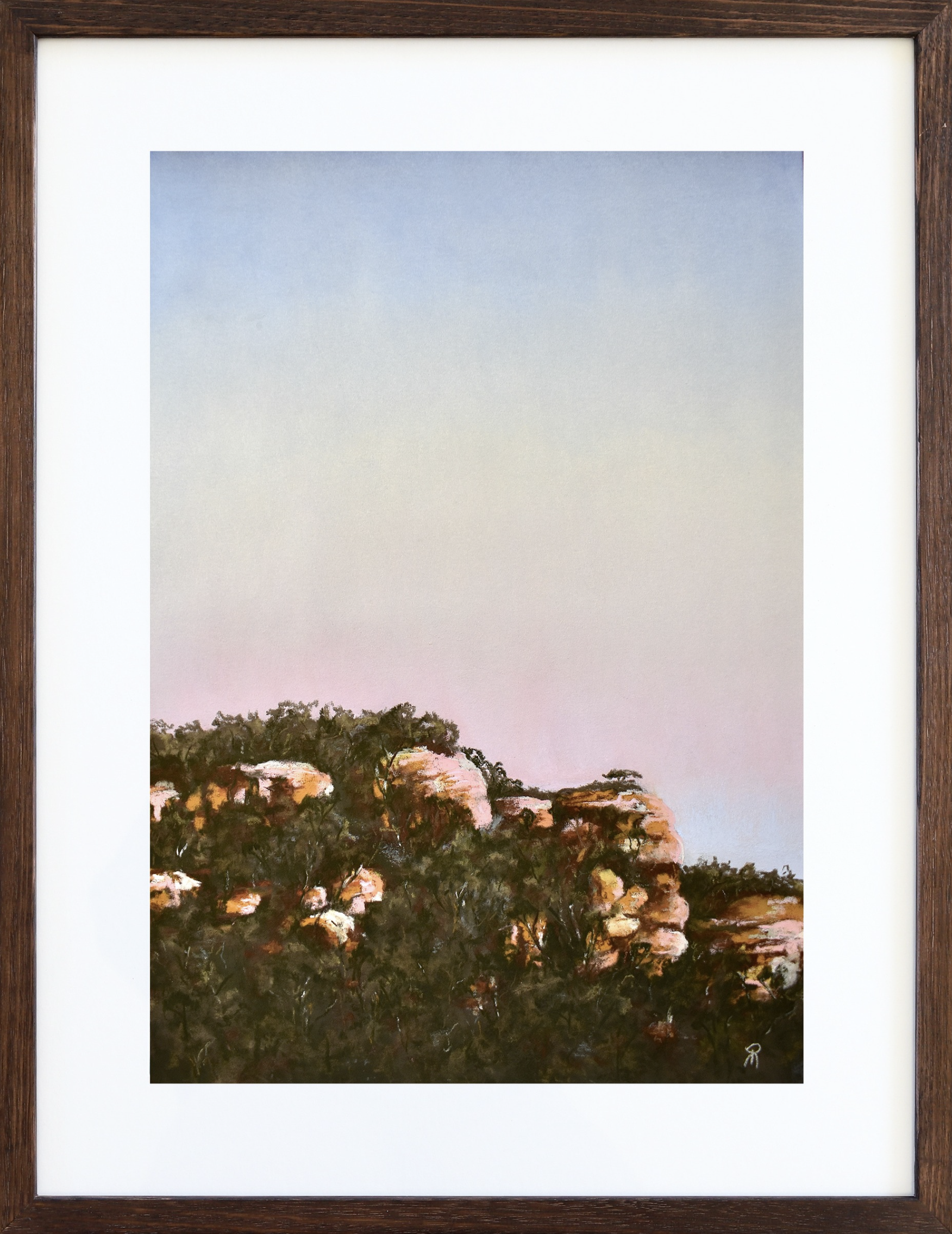 Evening Fade, 2024
Soft Pastel on 340gsm watercolour paper
Image: 47x34cm, Frame: 62x49cm
(sold)