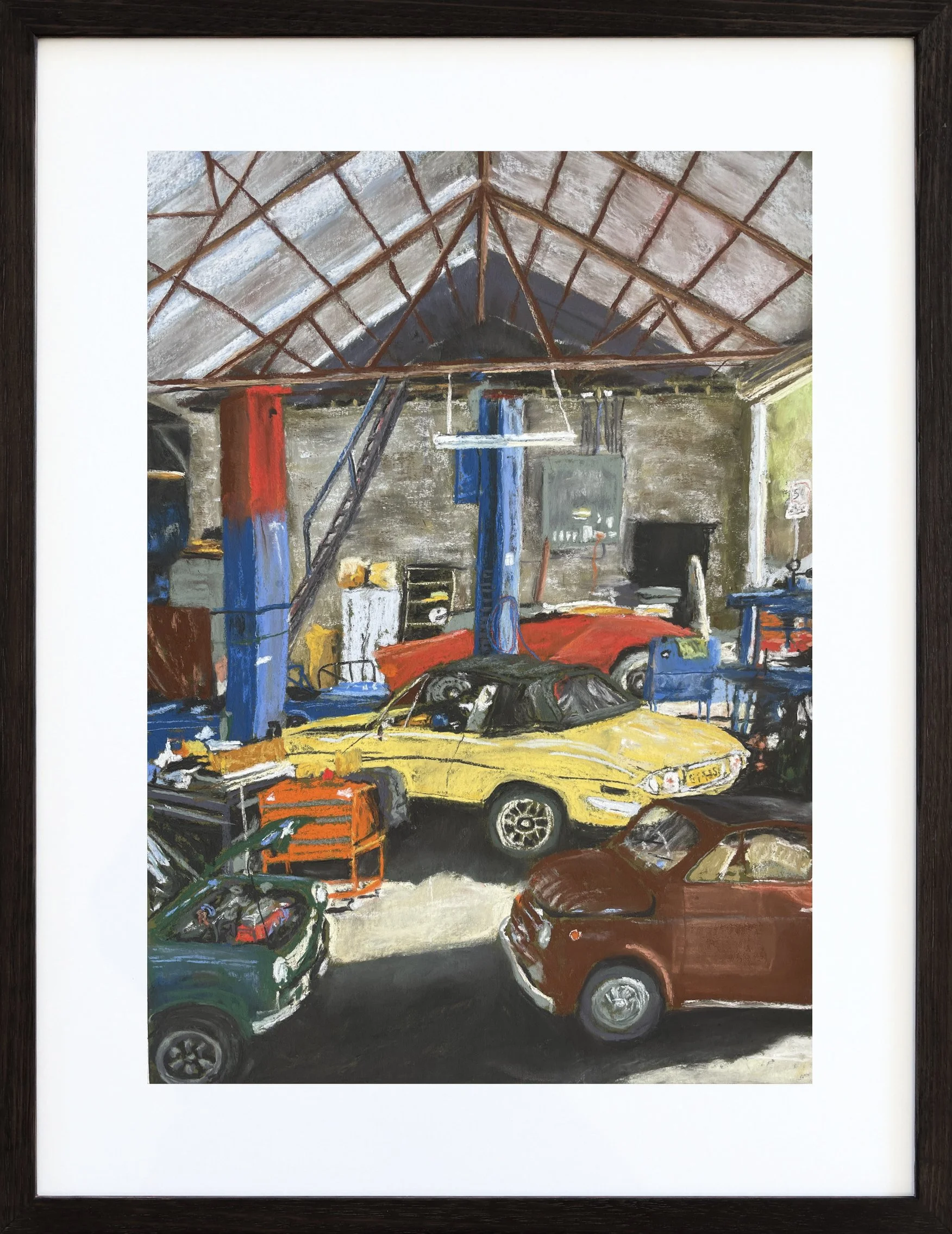 Graham's Garage II | 2023
Soft Pastel on 340gsm watercolour paper
Image: 47x34cm, Frame: 62x59cm
$680 AUD  (Framed by Sepal)
Enquire to purchase
