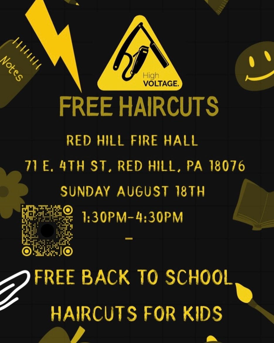 Happy Sunday, everyone! The High Voltage Barbershop team is excited to be at Redhill Fire Hall today! There is a back to school supply drive and we will be  offering free back-to-school haircuts for kids from 1:30 PM to 4:30 PM. Come by, get a fresh 