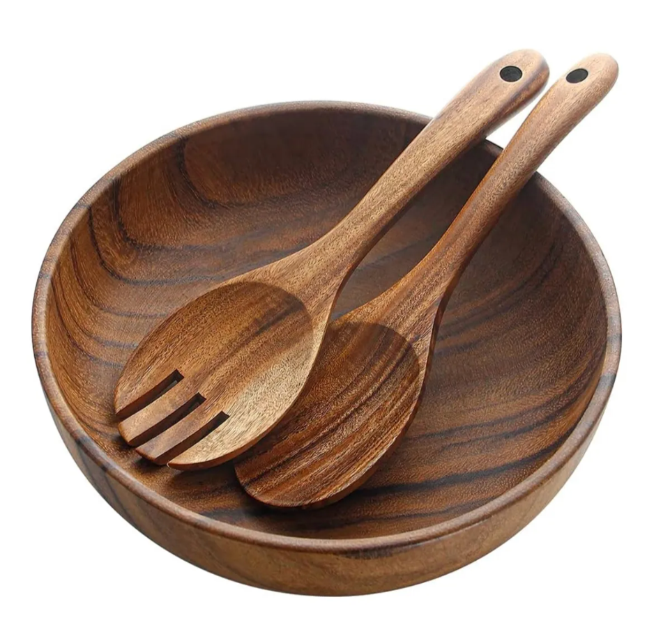 Acacia Serving Bowls & Utensils