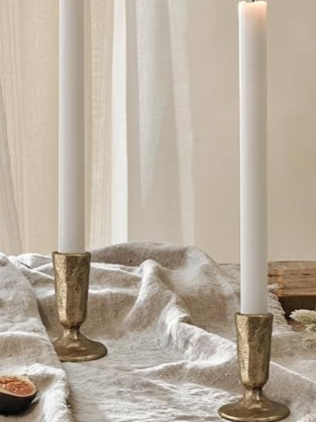 Antique Brass Iron Taper Candle Vessels