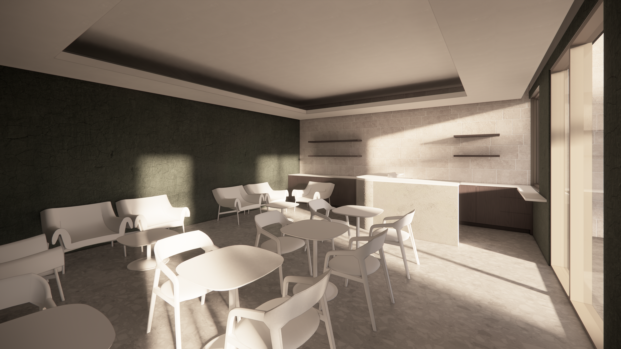COFFEE HQ - New Construction Restaurant and Bar in Austin, TX for local coffee company. Custom Architecture and Interior Design services. Custom furniture design, lighting design and selection, custom millwork complement all-new kitchens, event space
