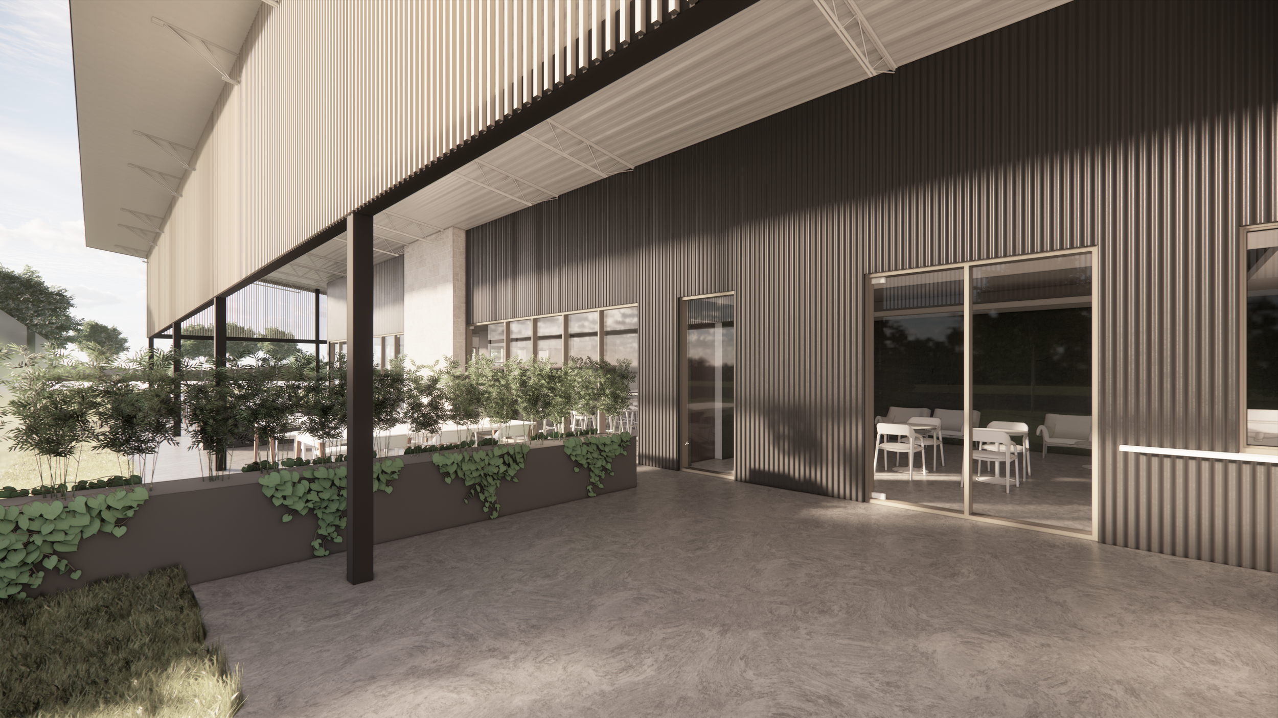 COFFEE HQ - New Construction Restaurant and Bar in Austin, TX for local coffee company. Custom Architecture and Interior Design services. Custom furniture design, lighting design and selection, custom millwork complement all-new kitchens, event space