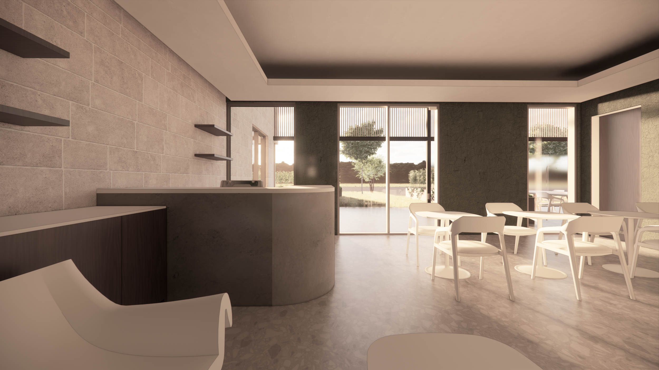COFFEE HQ - New Construction Restaurant and Bar in Austin, TX for local coffee company. Custom Architecture and Interior Design services. Custom furniture design, lighting design and selection, custom millwork complement all-new kitchens, event space