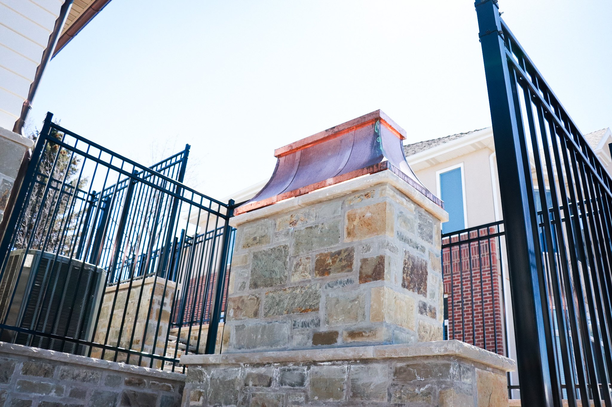 Custom fabricated chimney hood.