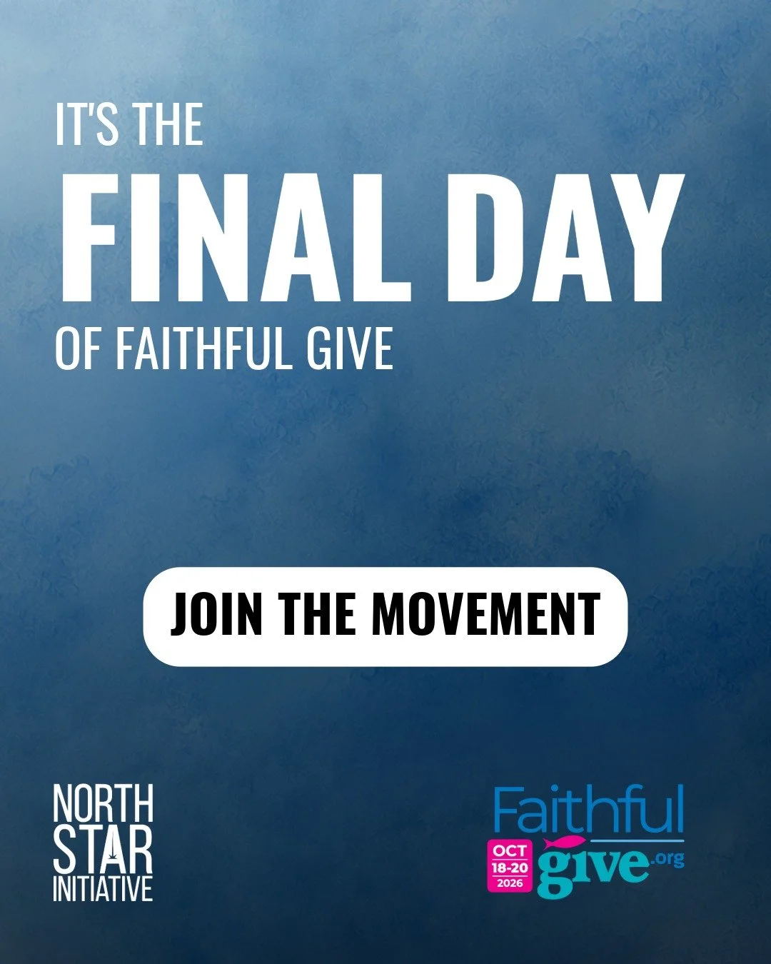 It's the final day of Faithful Give, and we've seen this amazing community move in so many ways! We feel your commitment to the North Star vision to create a "community that is trafficking proof because the vulnerable are loved, equipped, connec