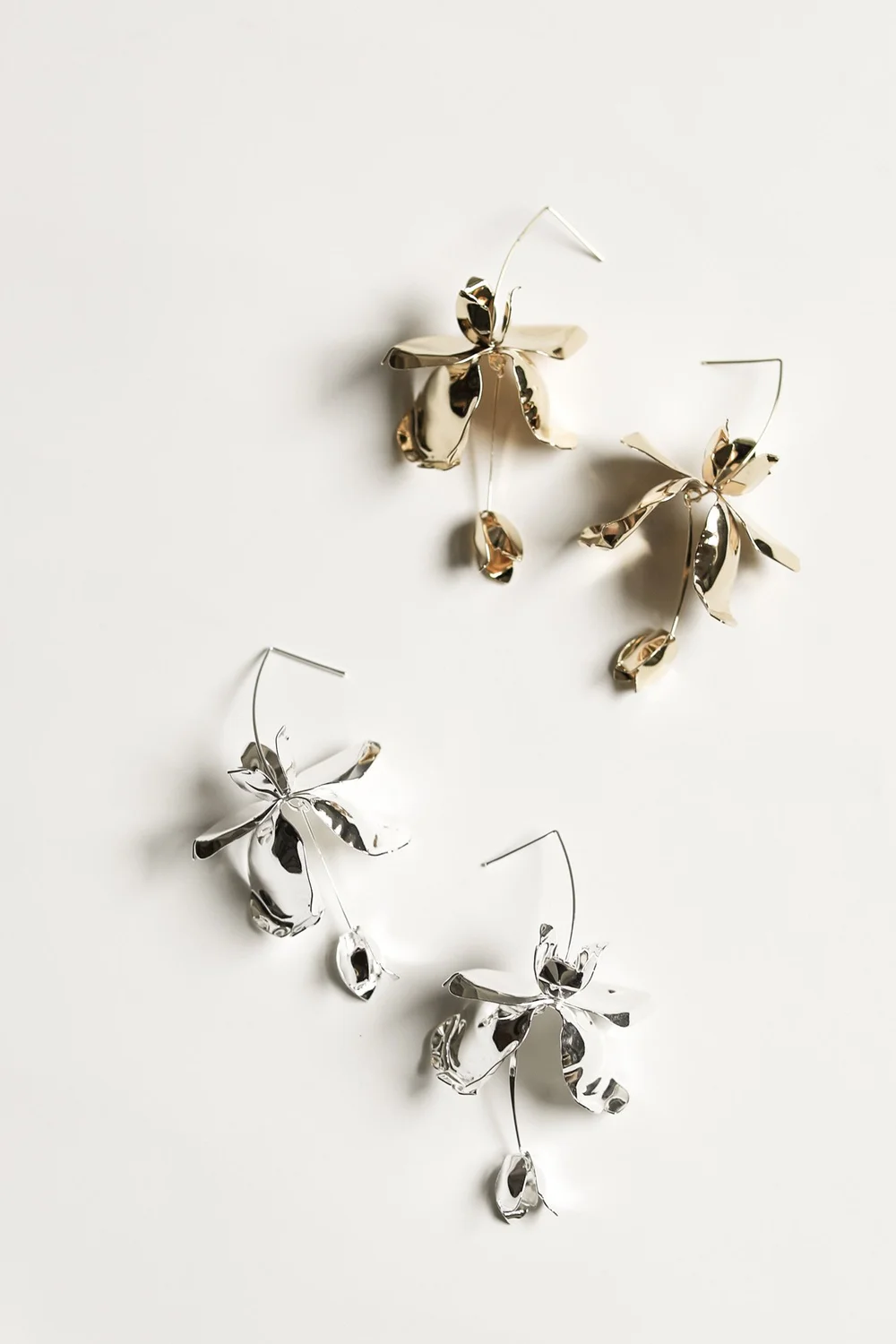 Magnolia Stem Drops- Silver — A.B. ELLIE