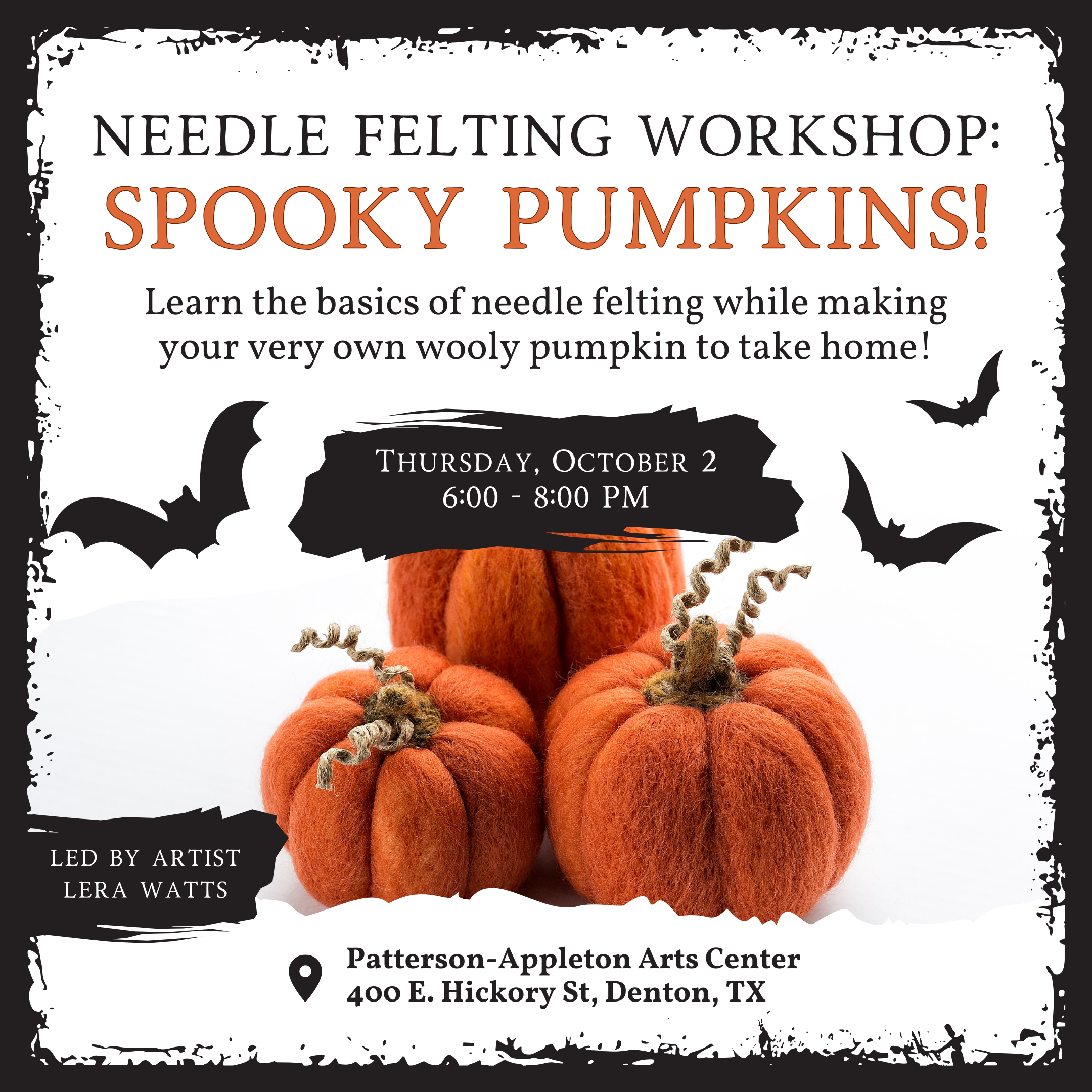 Needle Felting Workshop: Spooky Pumpkins!