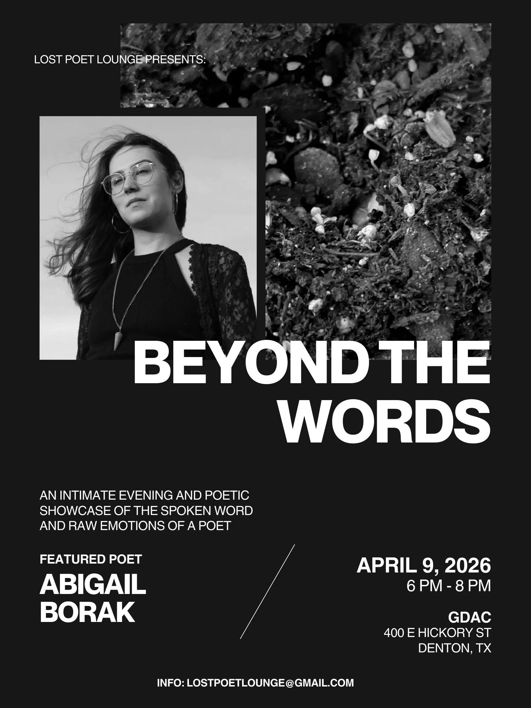 BEYOND THE WORDS with Poet Abigail Borak — Presented by Lost Poet Lounge