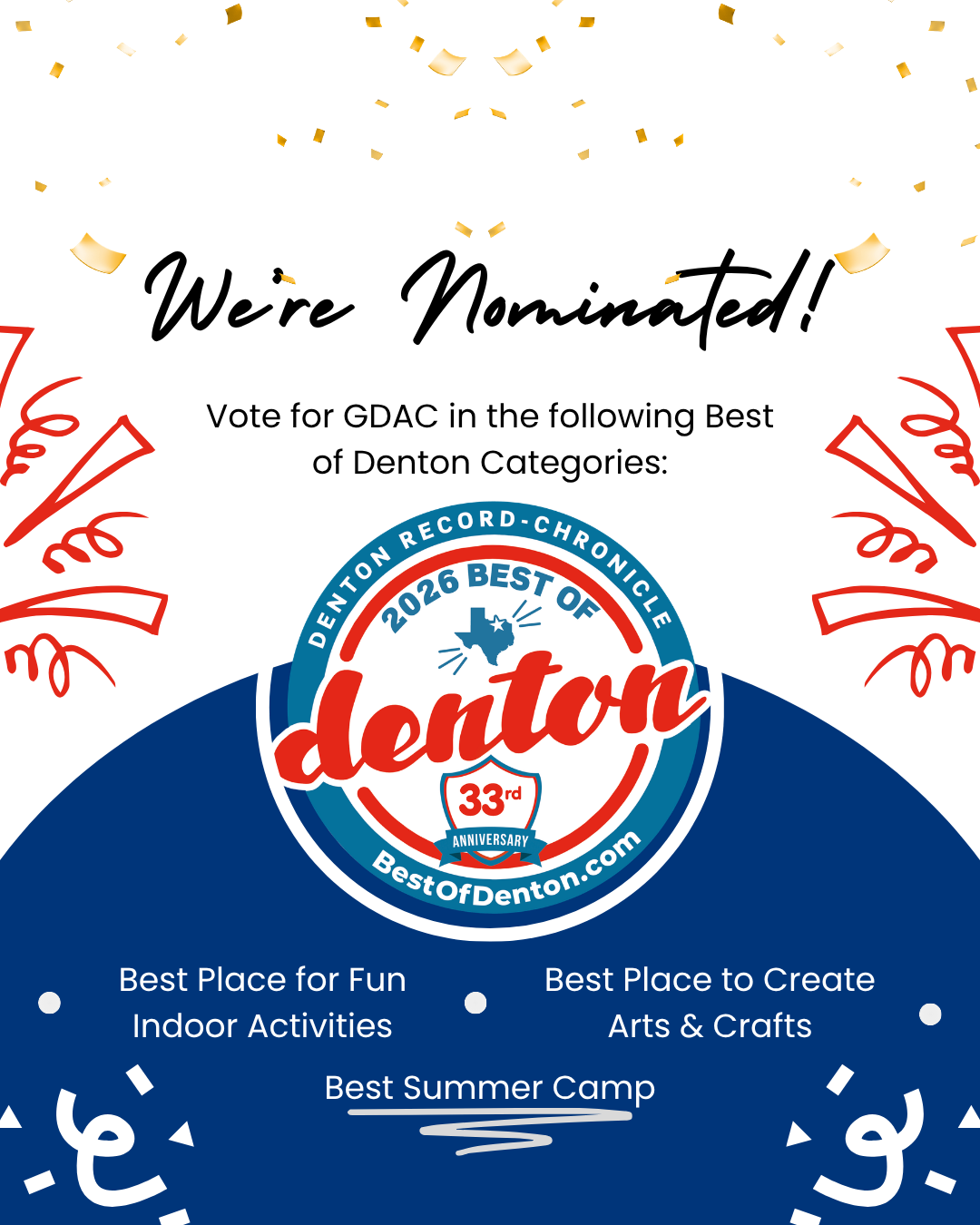 GDAC is Nominated for Best of Denton 2026!
