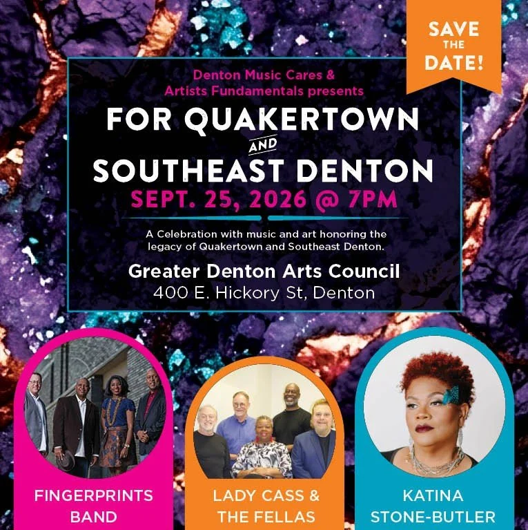 Denton Music Cares & Artist Fundamentals Present: For Quakertown & Southeast Denton