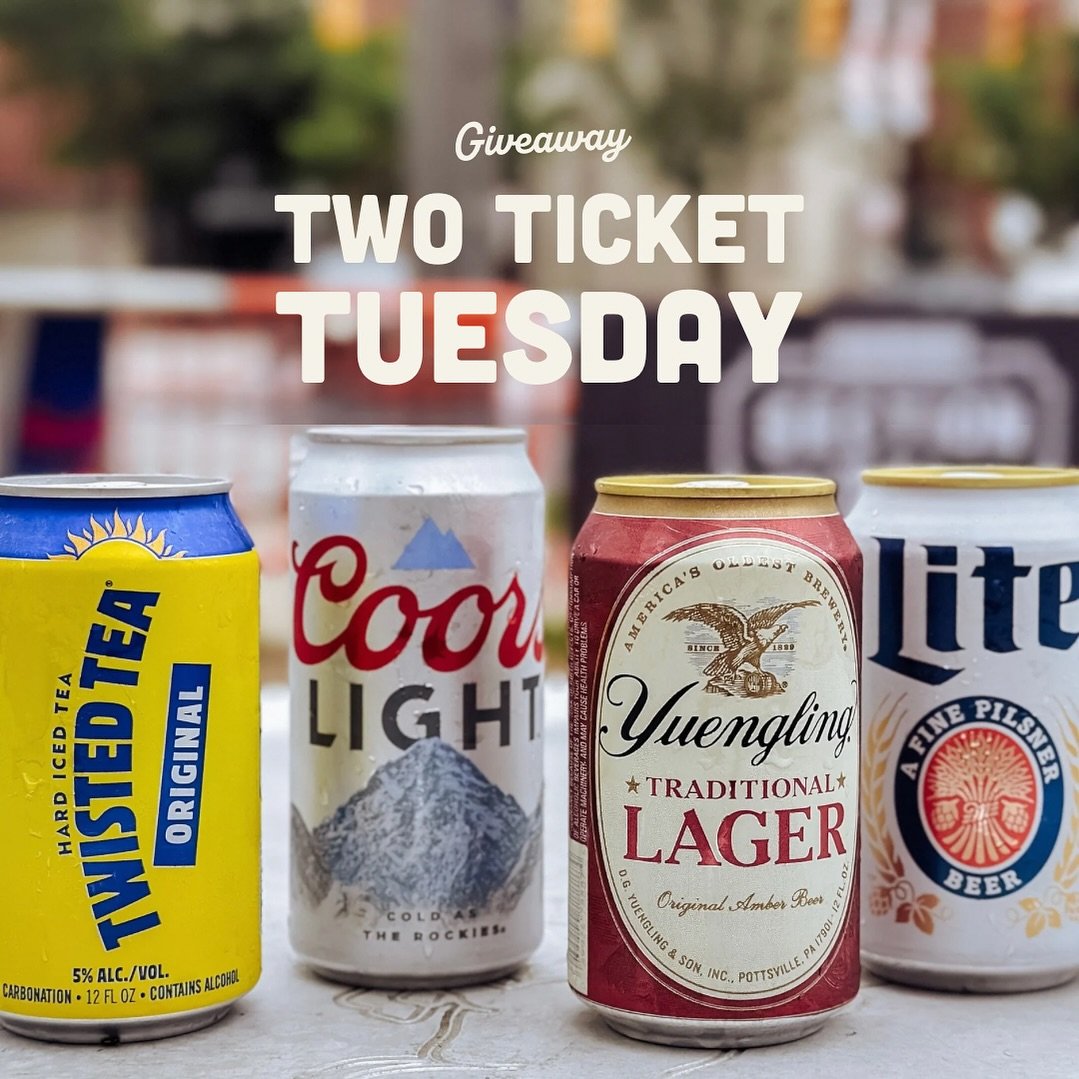 Every Tuesday home game drink Twisted Tea, Coors Light, Yuengling or Miller Lite for a chance to win 2 O&rsquo;s tickets 🍺⚾️

Upcoming dates for Two Ticket Tuesday:
&bull; May 14th
&bull; May 28th
&bull; June 11th
&bull; June 25th

Make your weekday
