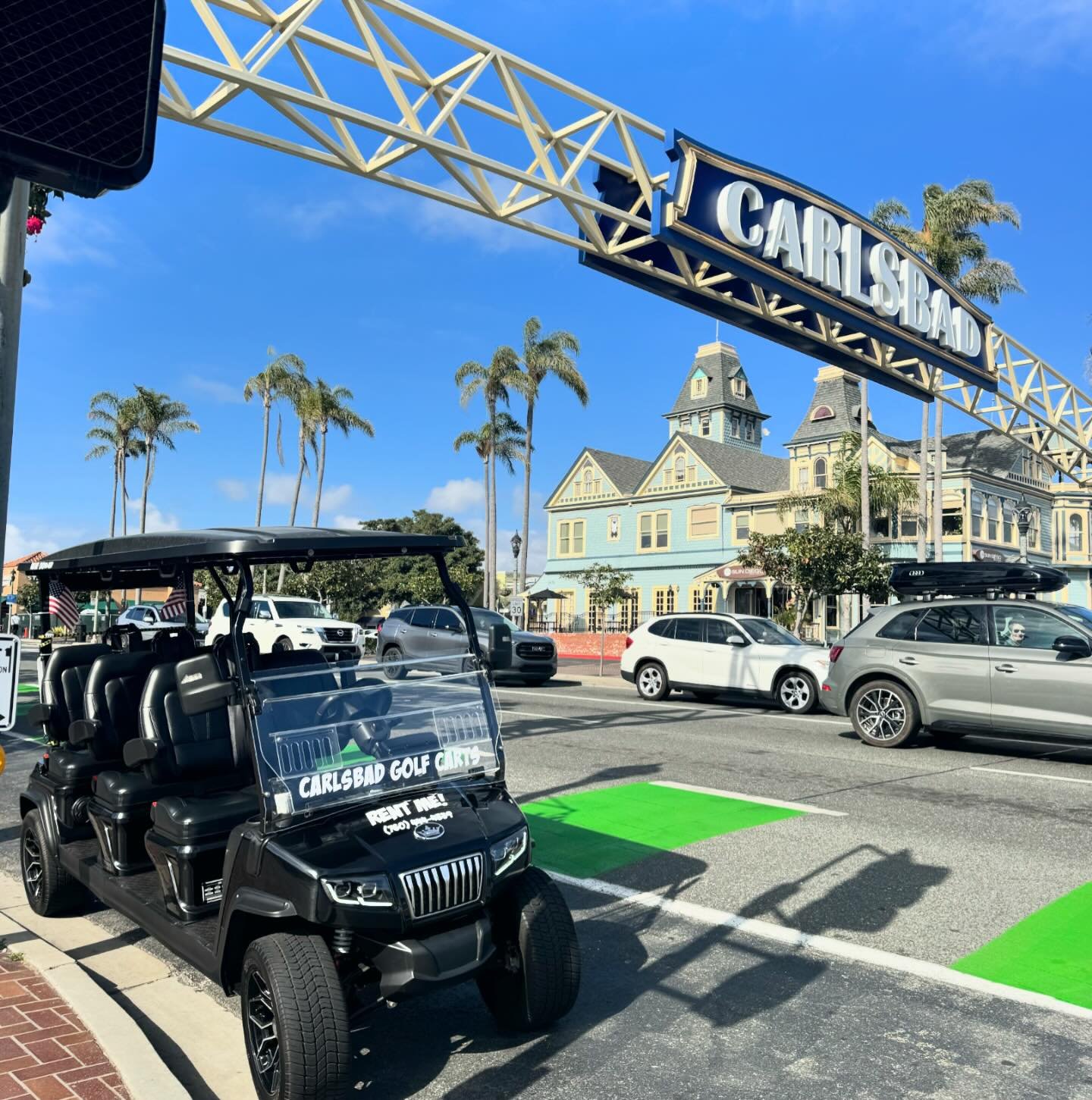 What a beautiful week we&rsquo;ve had in Carlsbad ☀️Rent a Golf Cart to tour Carlsbad Village &amp; Oceanside. #carlsbadvillage #golfcartsforrent