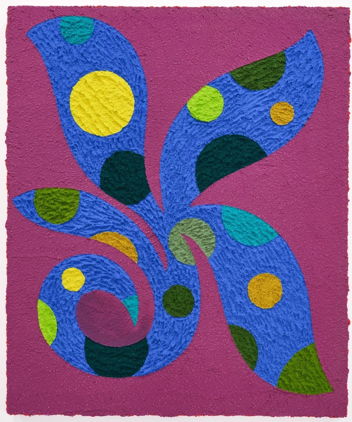 Carlos Rosales-Silva: Estrellita, 2025. Glass bead and crushed stone in acrylic on panel, 24 x 20 inches.