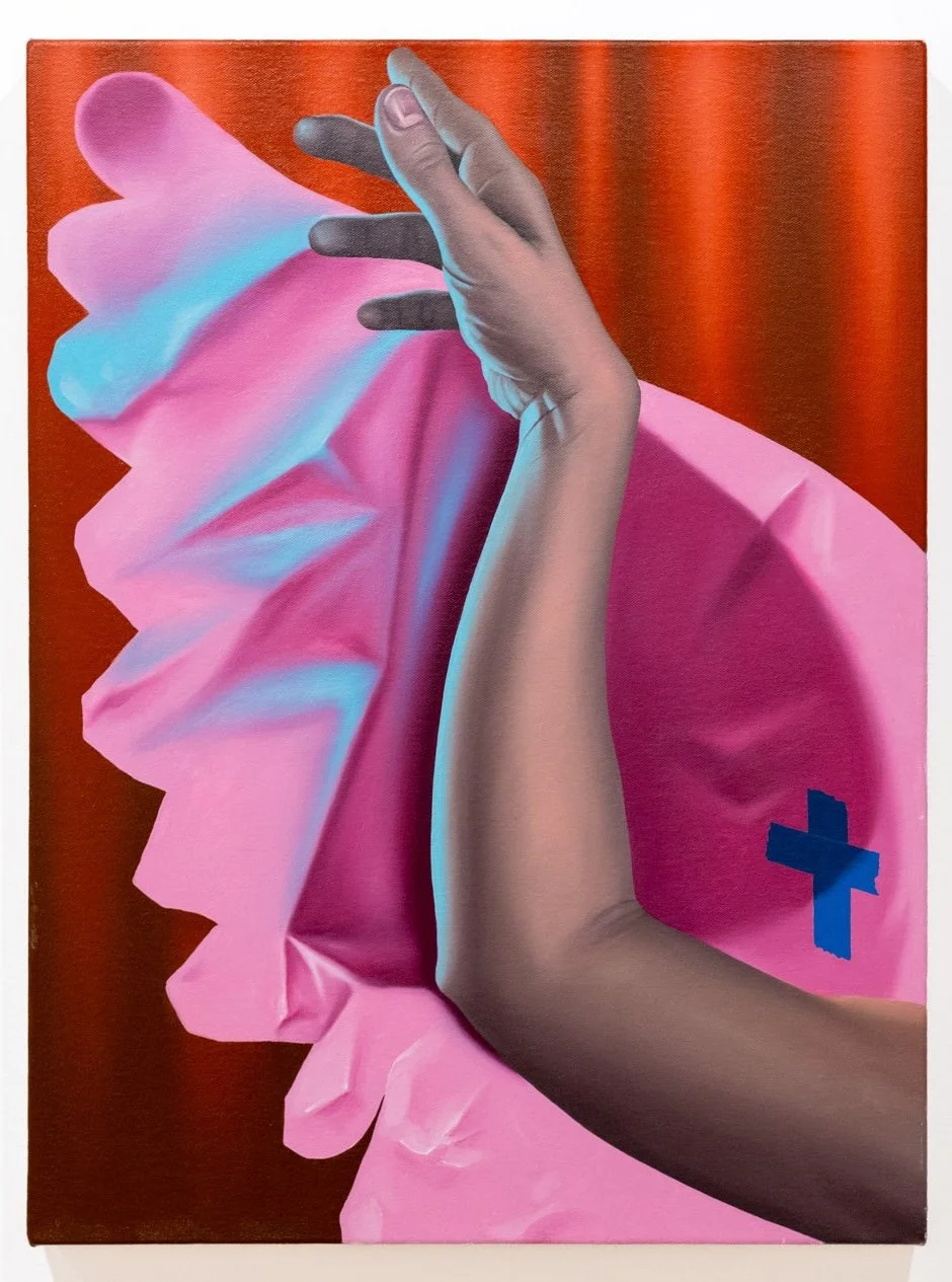 Ben Tollefson: Winged Construction I, 2025. Oil on canvas, 24 x 18 inches.