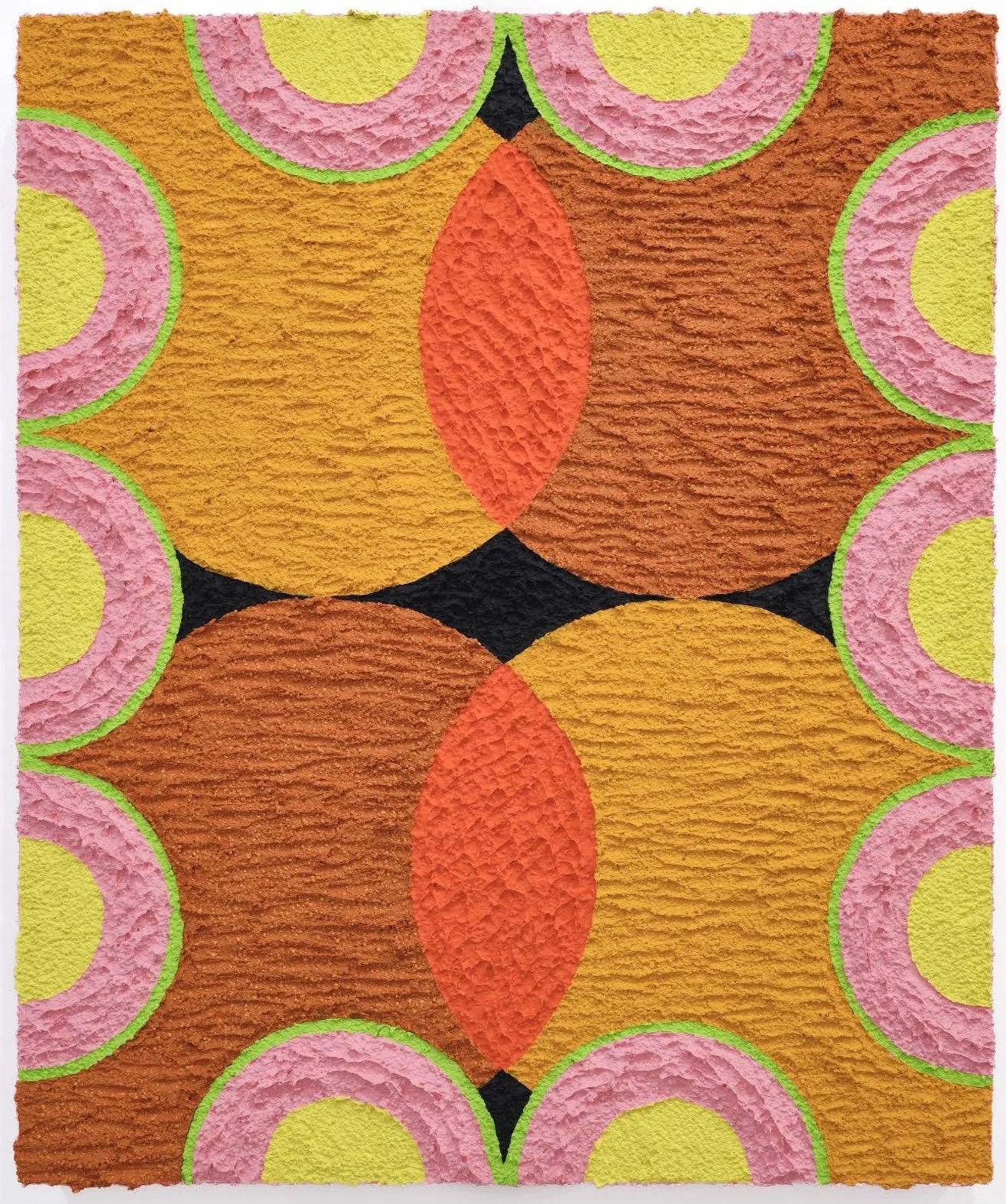 Carlos Rosales-Silva: Art Deco Butterfly 2, 2025. Glass bead and crushed stone in acrylic on panel, 24 x 20 inches.