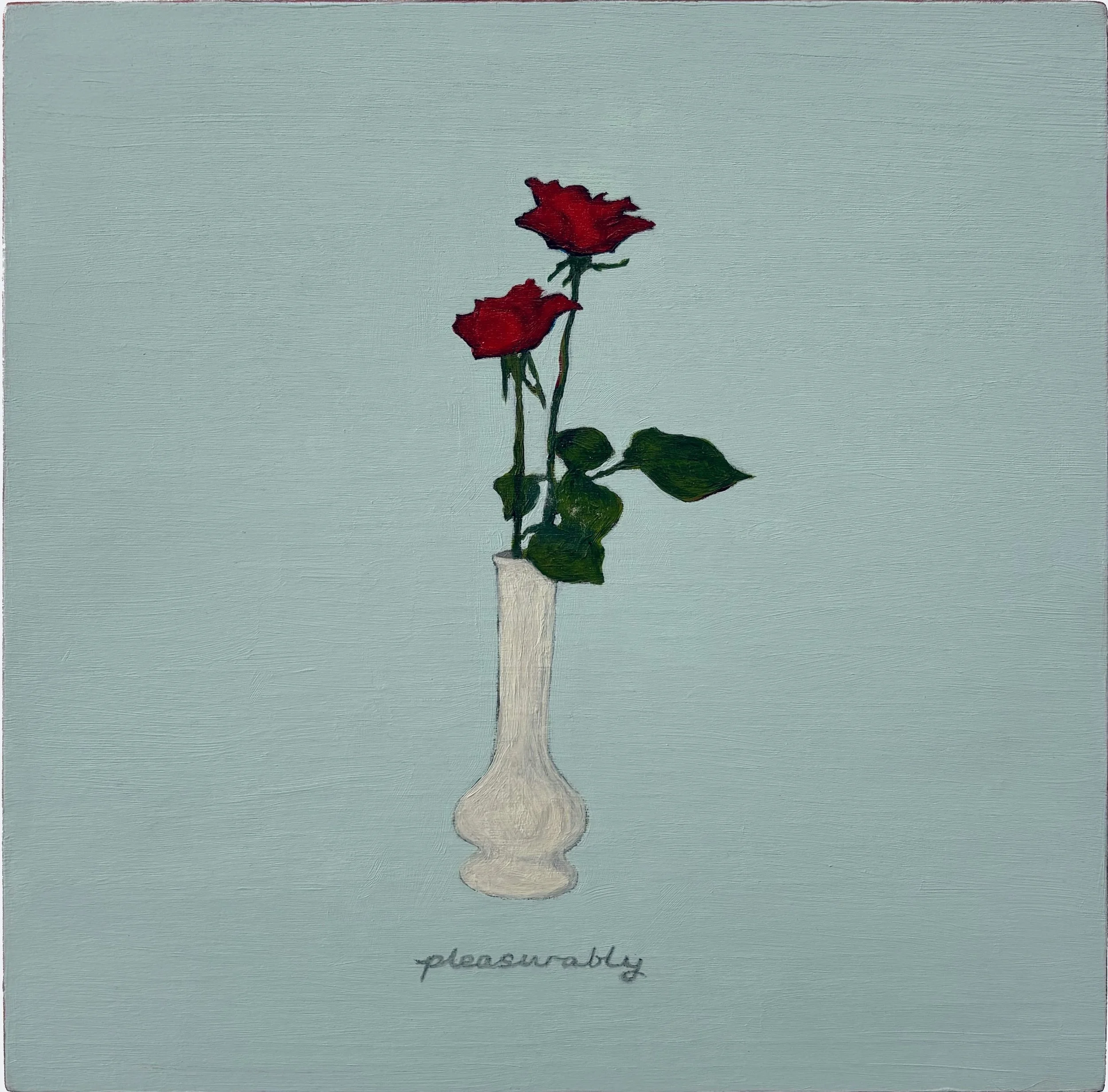 Camila Galaz: Deeper and Deeper / Pleasurably (Powerbase, 1983), 2024.
Acrylic and graphite on wood panel.
8 x 8 inches.