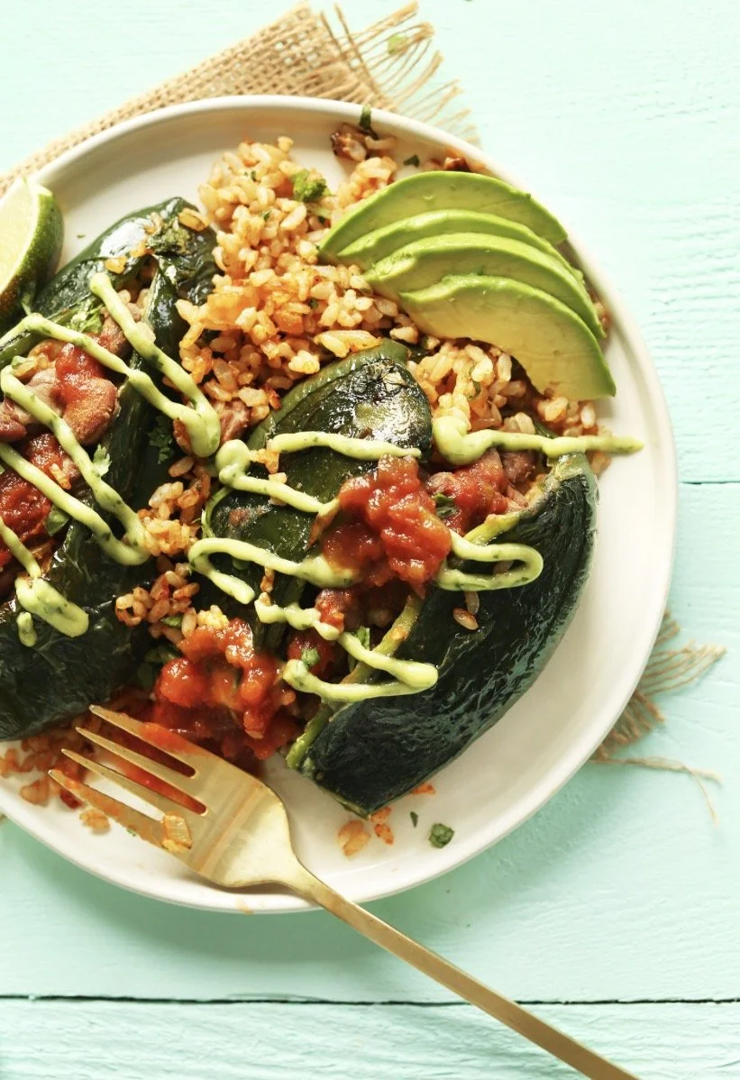 Stuffed Poblano Peppers (V)