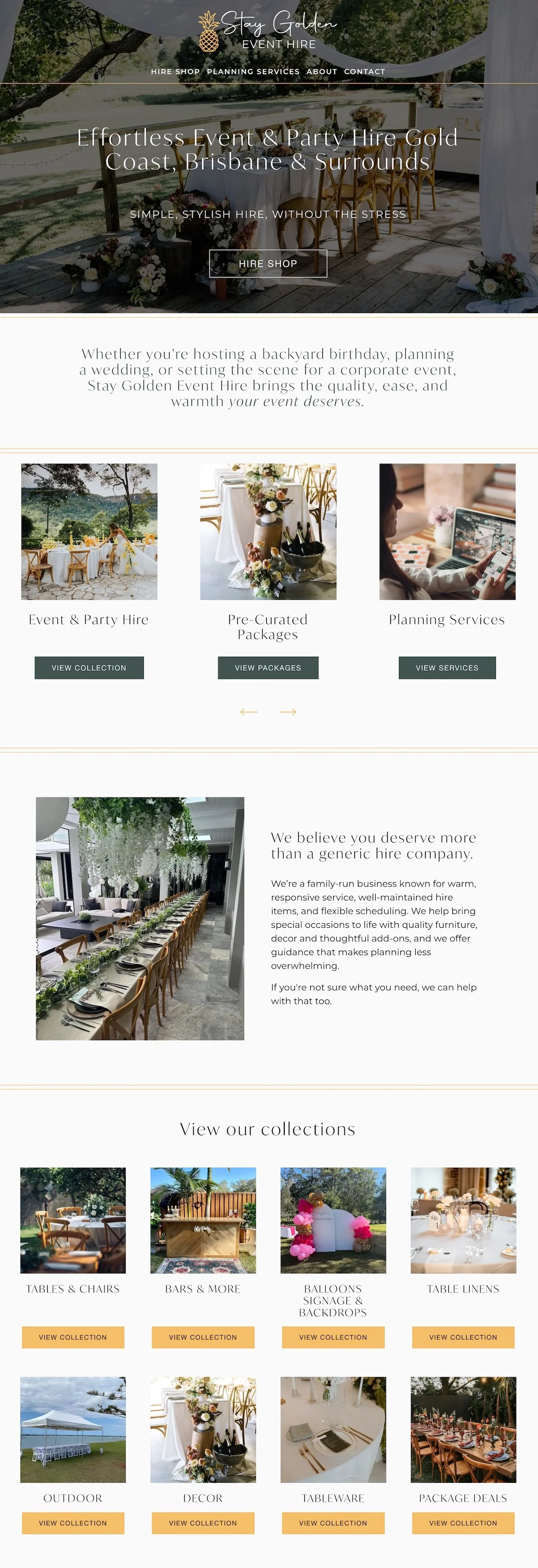 Stay Golden Event Hire
