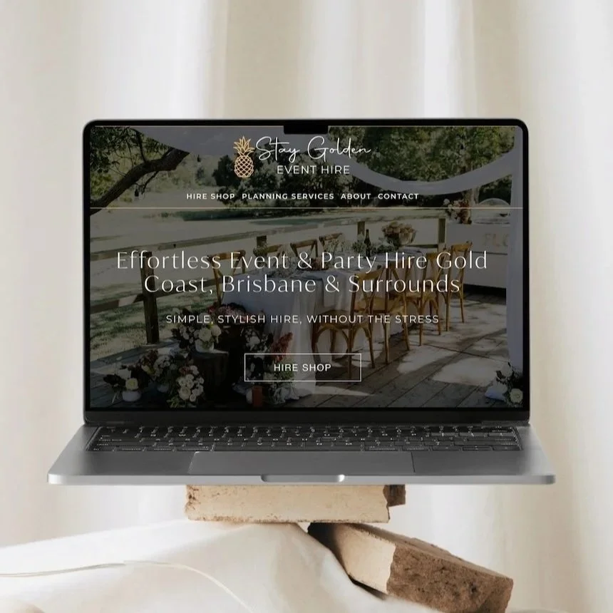 Website design for event and party hire business Stay Golden Event Hire Gold Coast