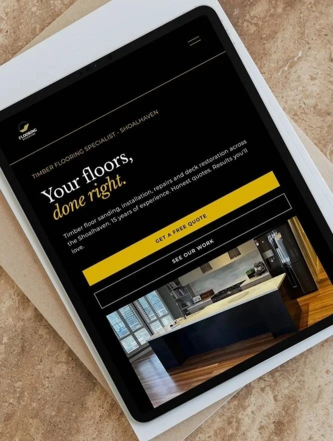 Squarespace website design for trades business Flooring Makeovers by Elle Harrison Design Gold Coast