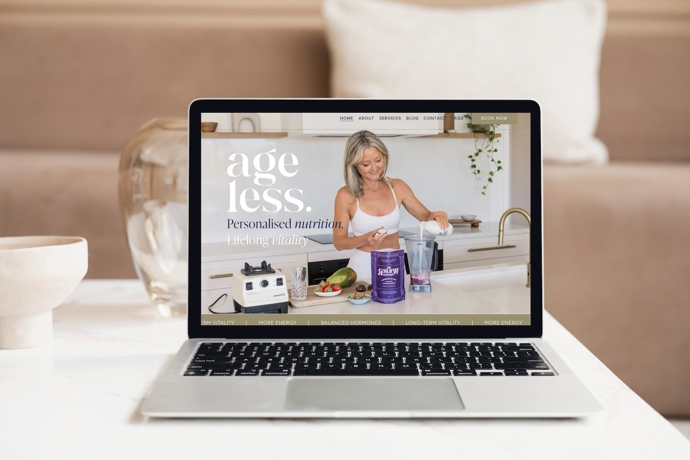 Ageless Nutrition website designer for nutritionist in auastralia