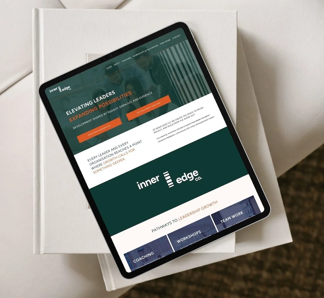 Website design for leadership coach and mentor inner edge co