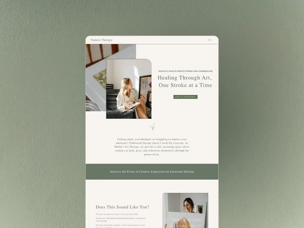 Naturopath nutritionist therapy website template 