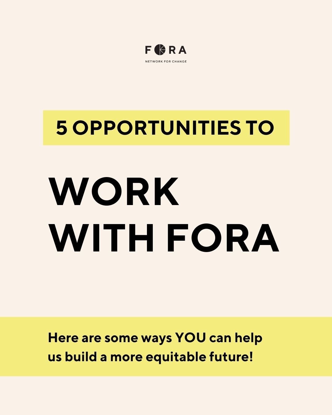 We're looking for passionate changemakers who are excited about advancing gender equity and supporting our incredible community of young leaders!

Right now, there are five opportunities get involved with Fora, including: 
✨ Sharing your expertise as