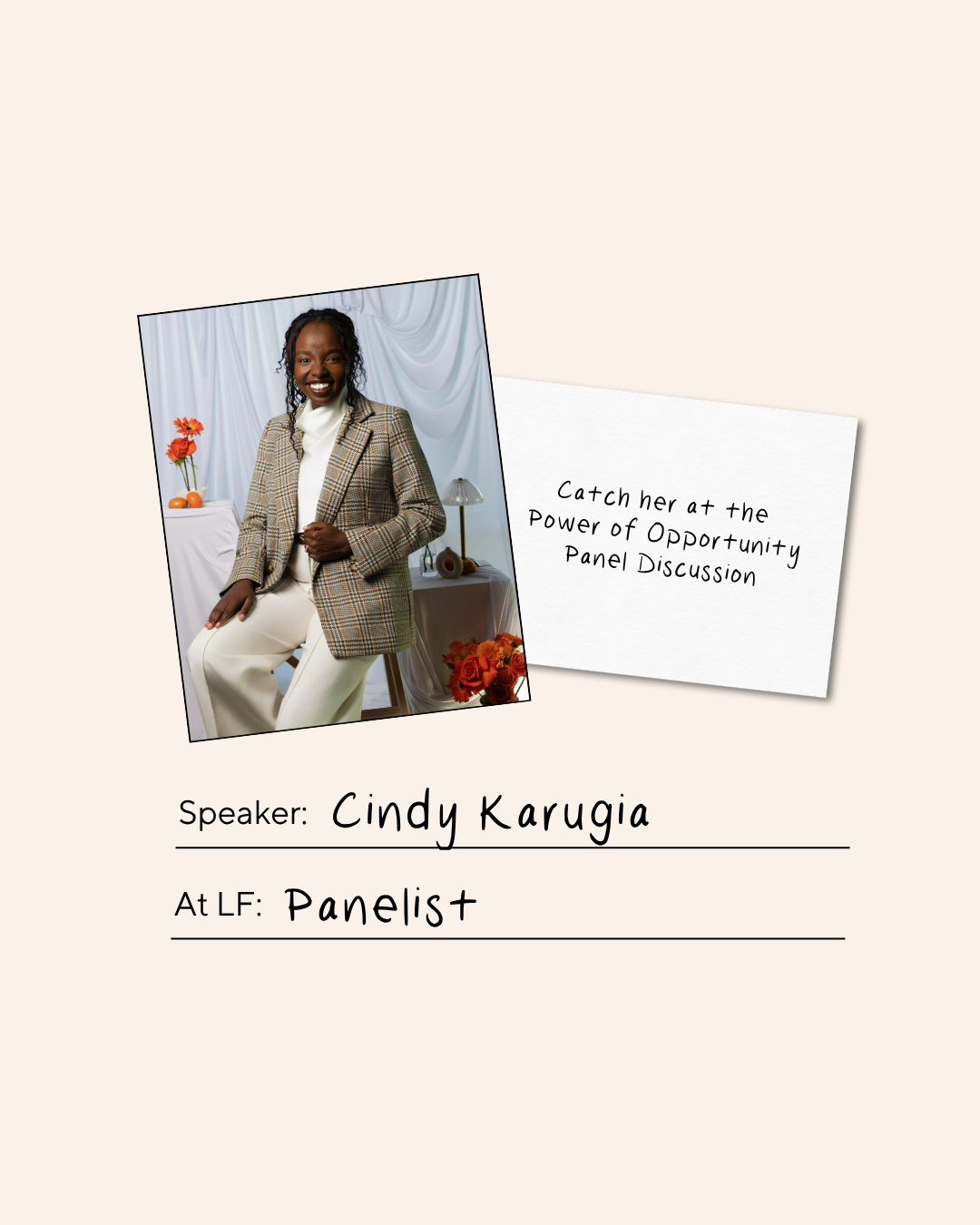 Cindy Karugia, Panelist