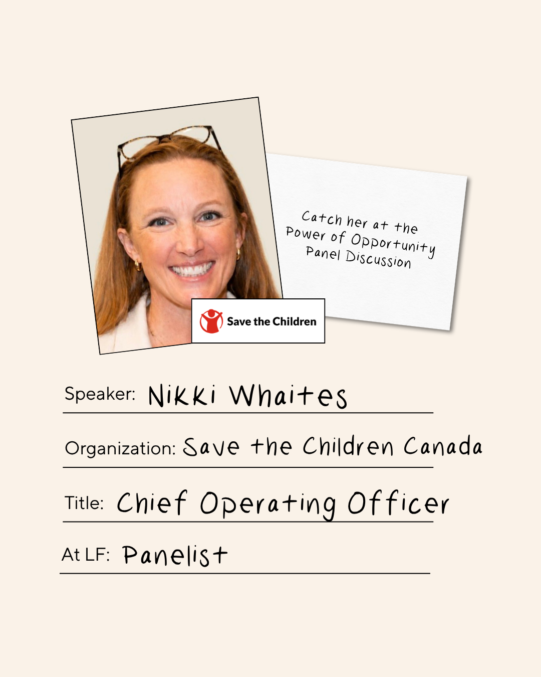 Nikki Whaites, Save the Children Canada, Chief Operating Officer