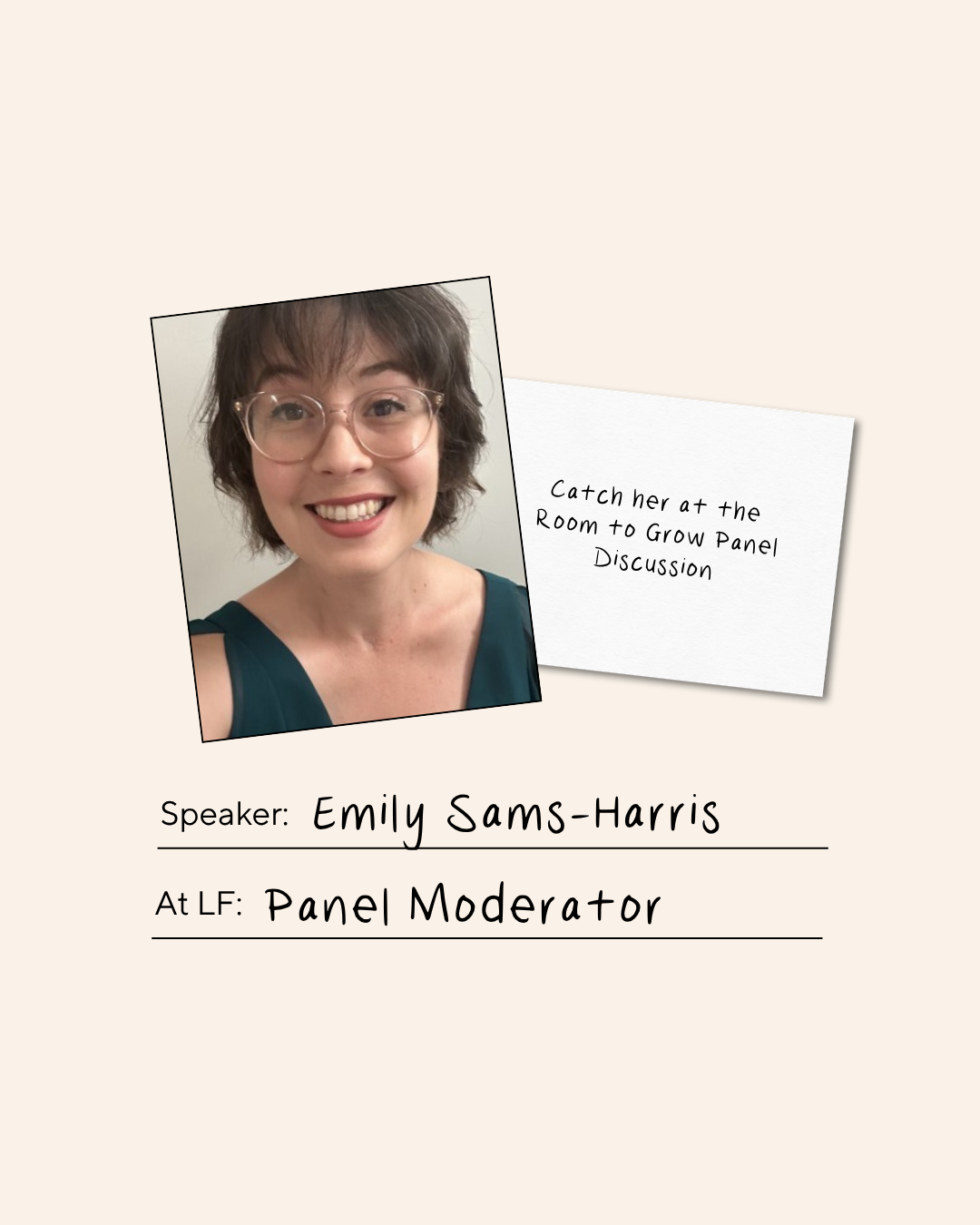 Emily Sams-Harris, Panel Moderator